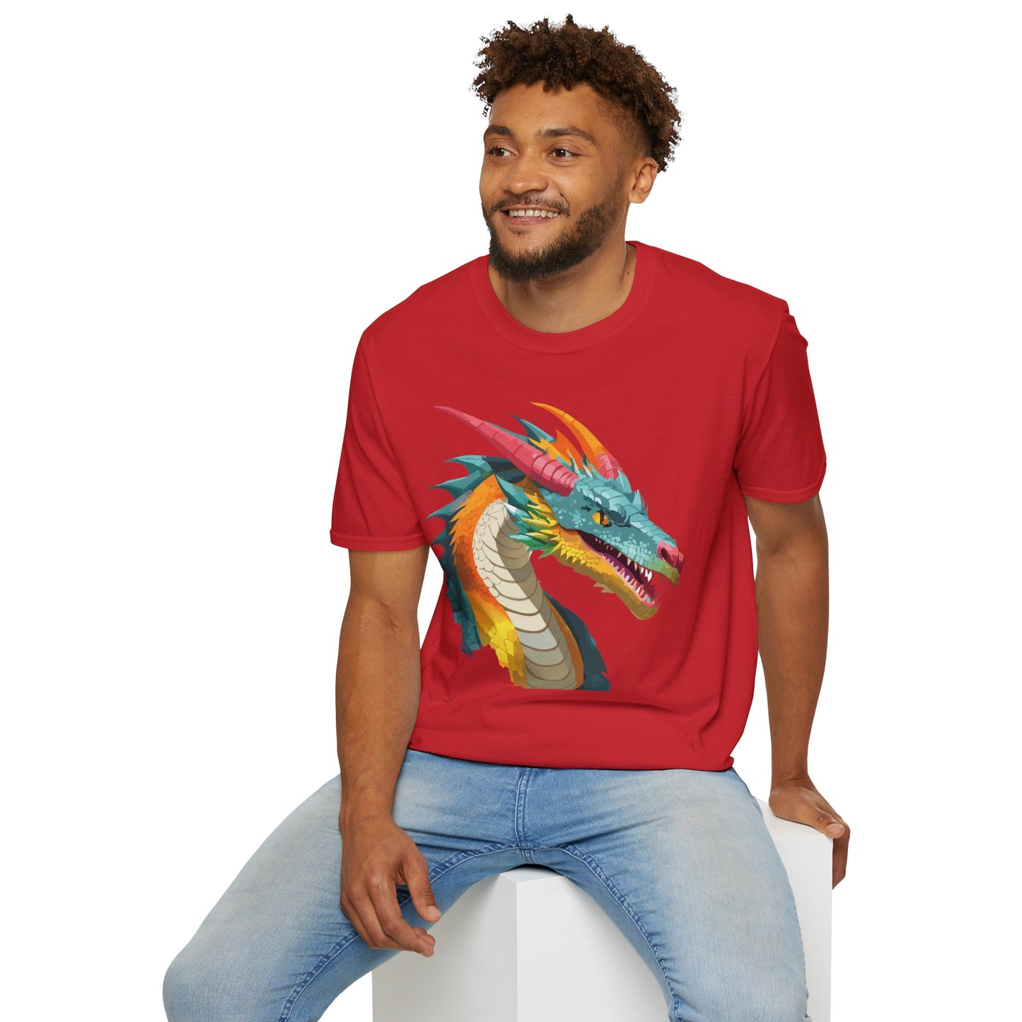 Dragon T Shirt Unisex Softstyle Art Design Tee With Animals Theme Gildan 64000 Premium Quality