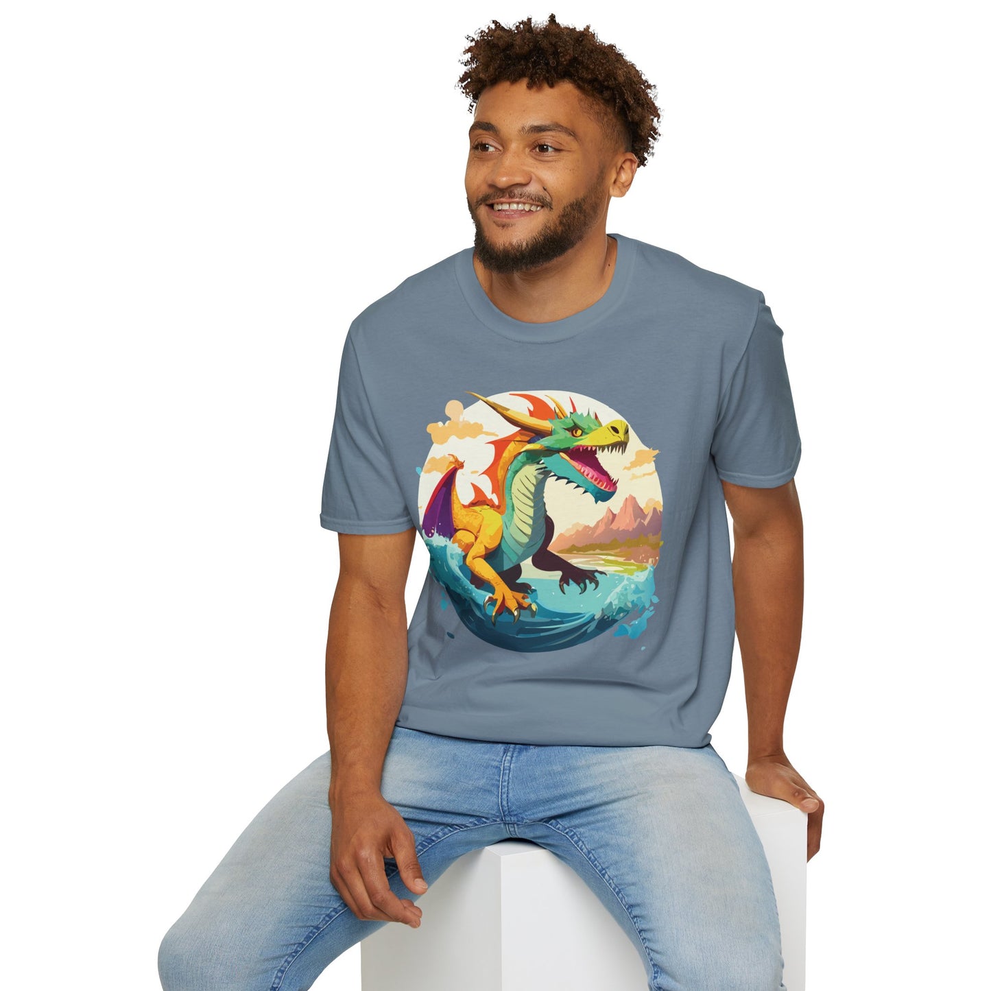 Dragon T Shirt Unisex Animal Print Dragon Shirt Gildan Softstyle Cotton Tee 64000