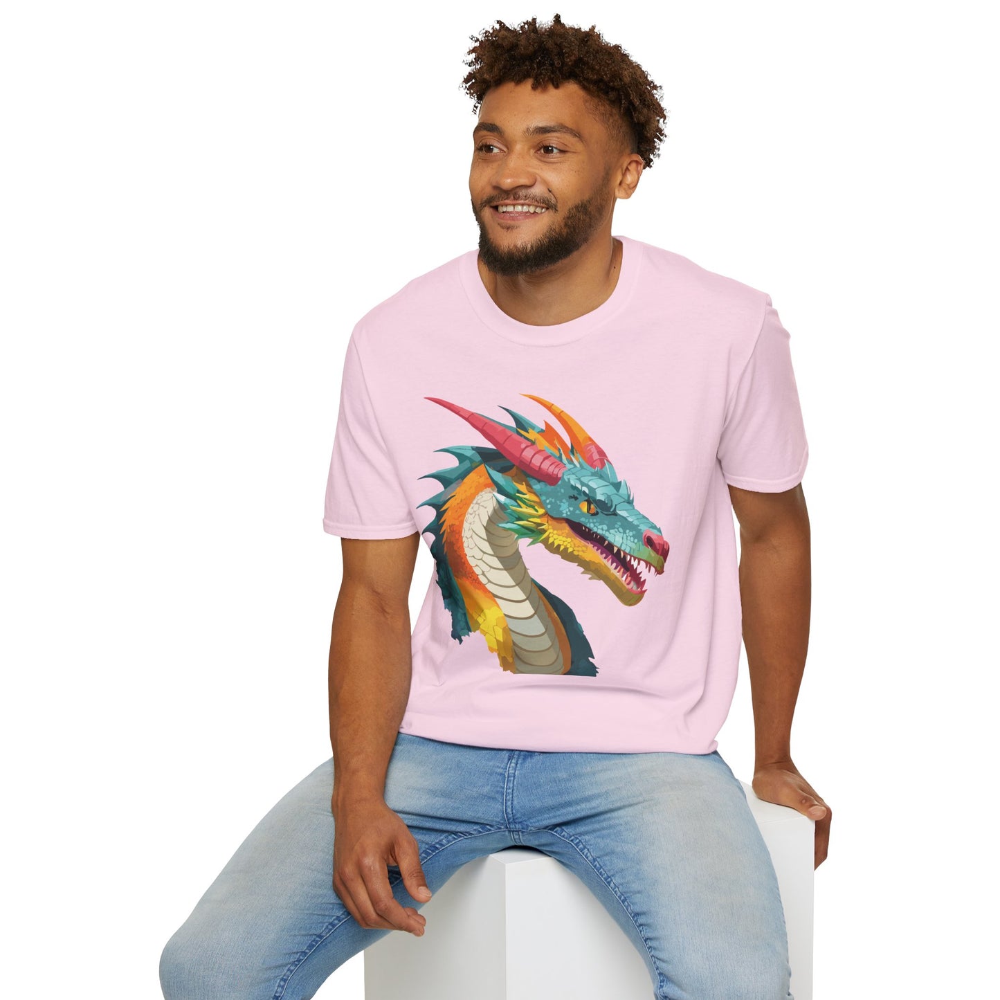 Dragon T Shirt Unisex Softstyle Art Design Tee With Animals Theme Gildan 64000 Premium Quality