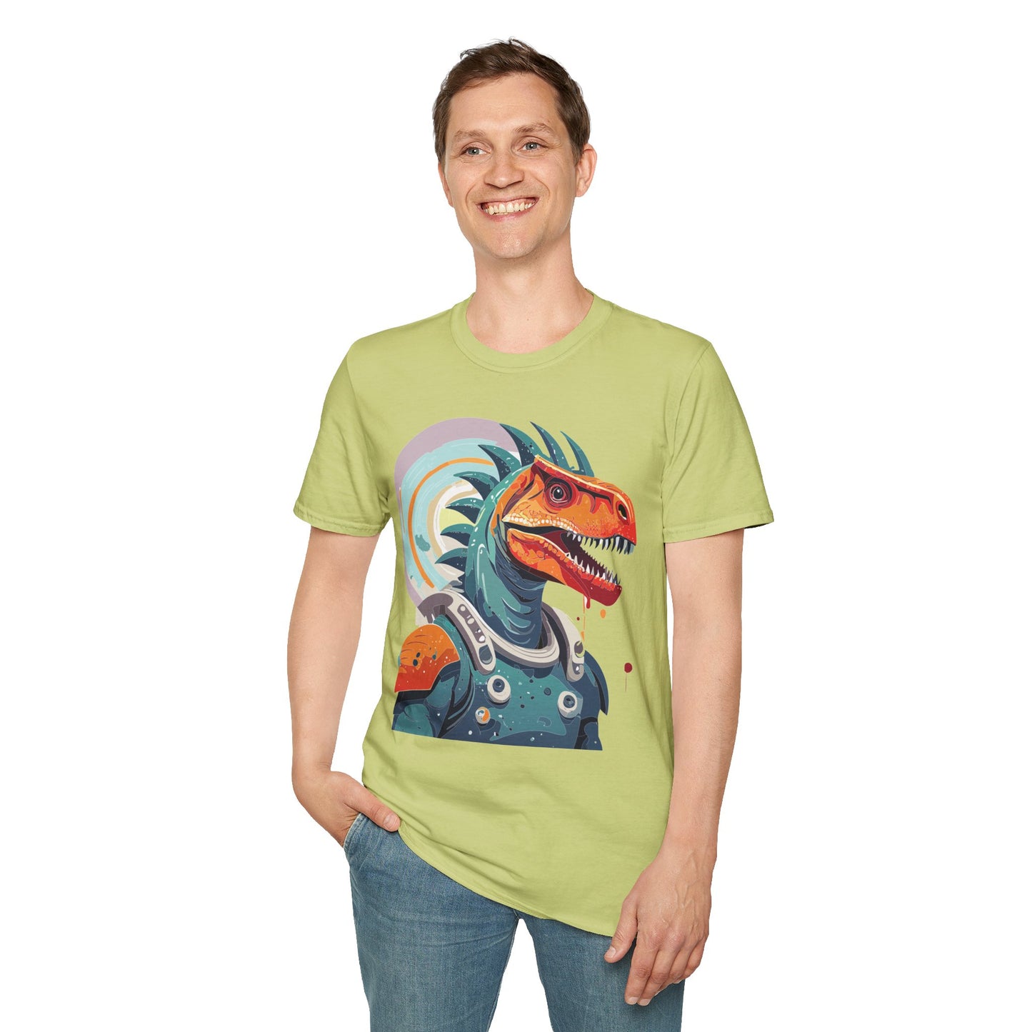 Unisex Gildan Softstyle 64000 Alien T Shirt With Cosmos Space Alien Art Graphic Tee