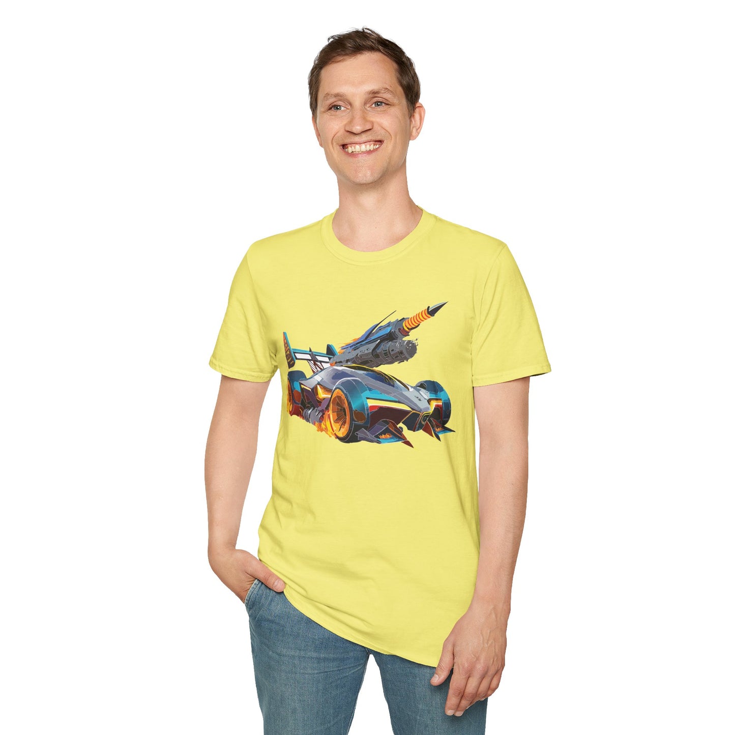 Unisex Car T Shirt Softstyle Cotton Tee With Car Design Hot Wheels Graphic Tee For Men And Women