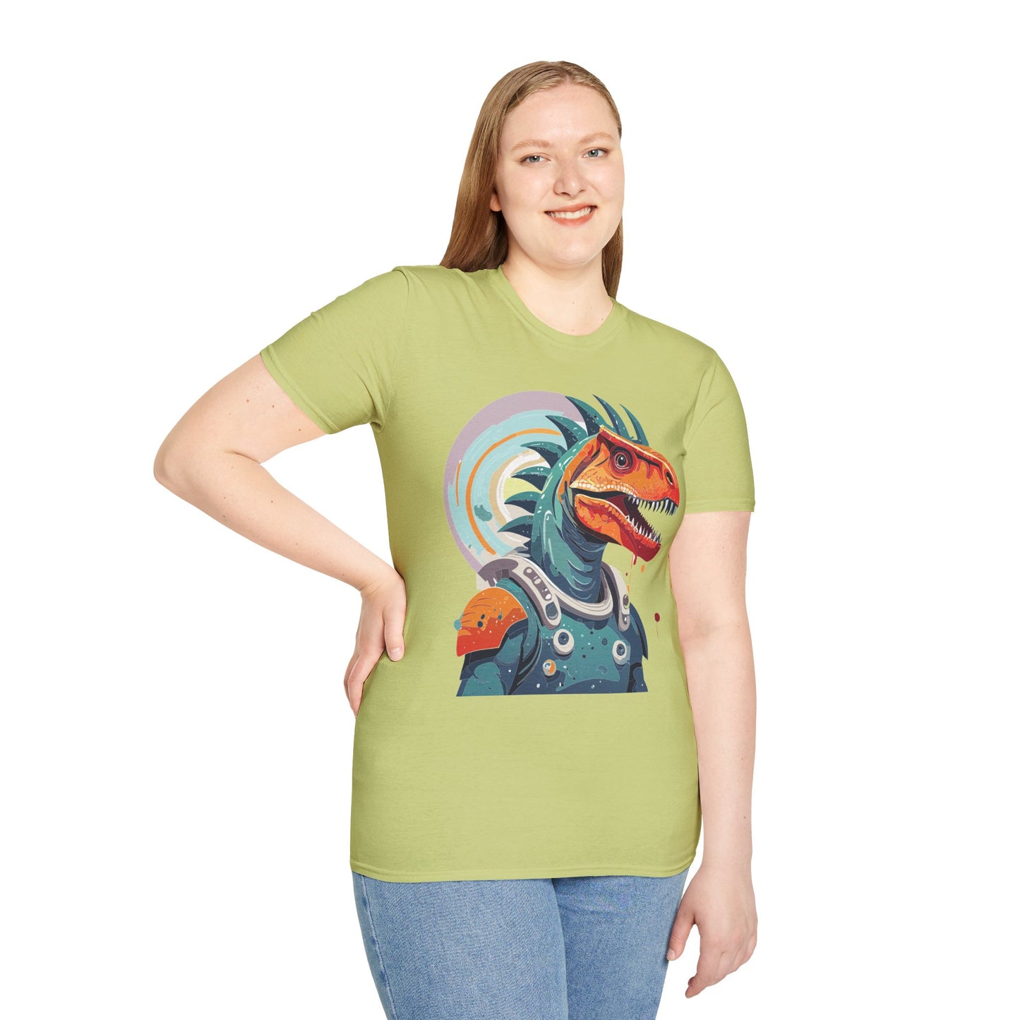 Unisex Gildan Softstyle 64000 Alien T Shirt With Cosmos Space Alien Art Graphic Tee