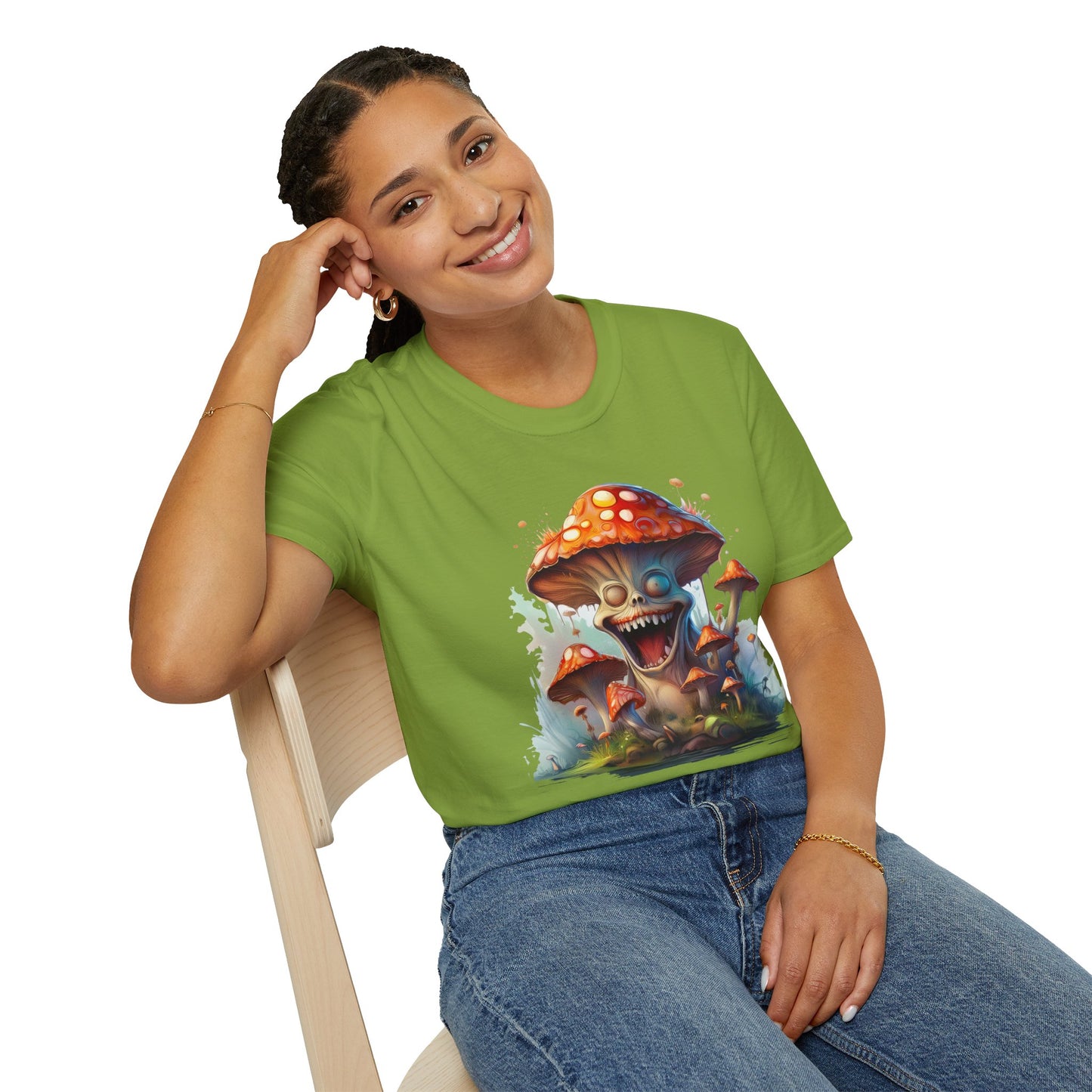 Mashroom Short Sleeve Tee Unisex Funny Mashroom Shirt With Fungus Graphic Gildan Softstyle 64000