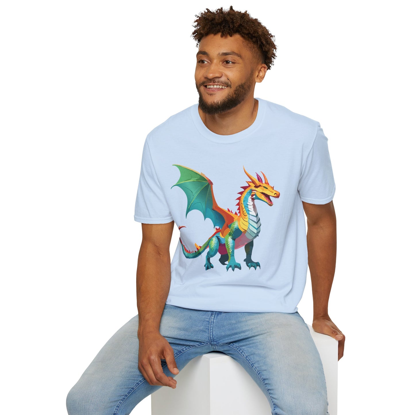 Dragon T Shirt Unisex Animal Design Tee Softstyle Gildan 64000 100 Percent Ring Spun Cotton