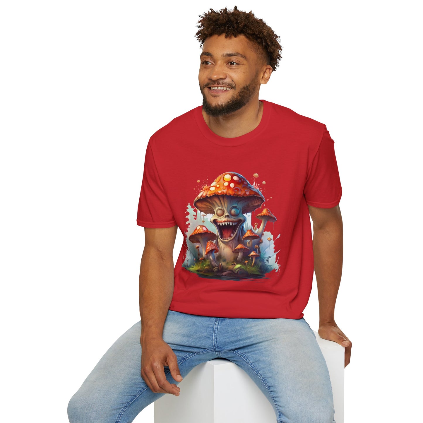 Mashroom Short Sleeve Tee Unisex Funny Mashroom Shirt With Fungus Graphic Gildan Softstyle 64000