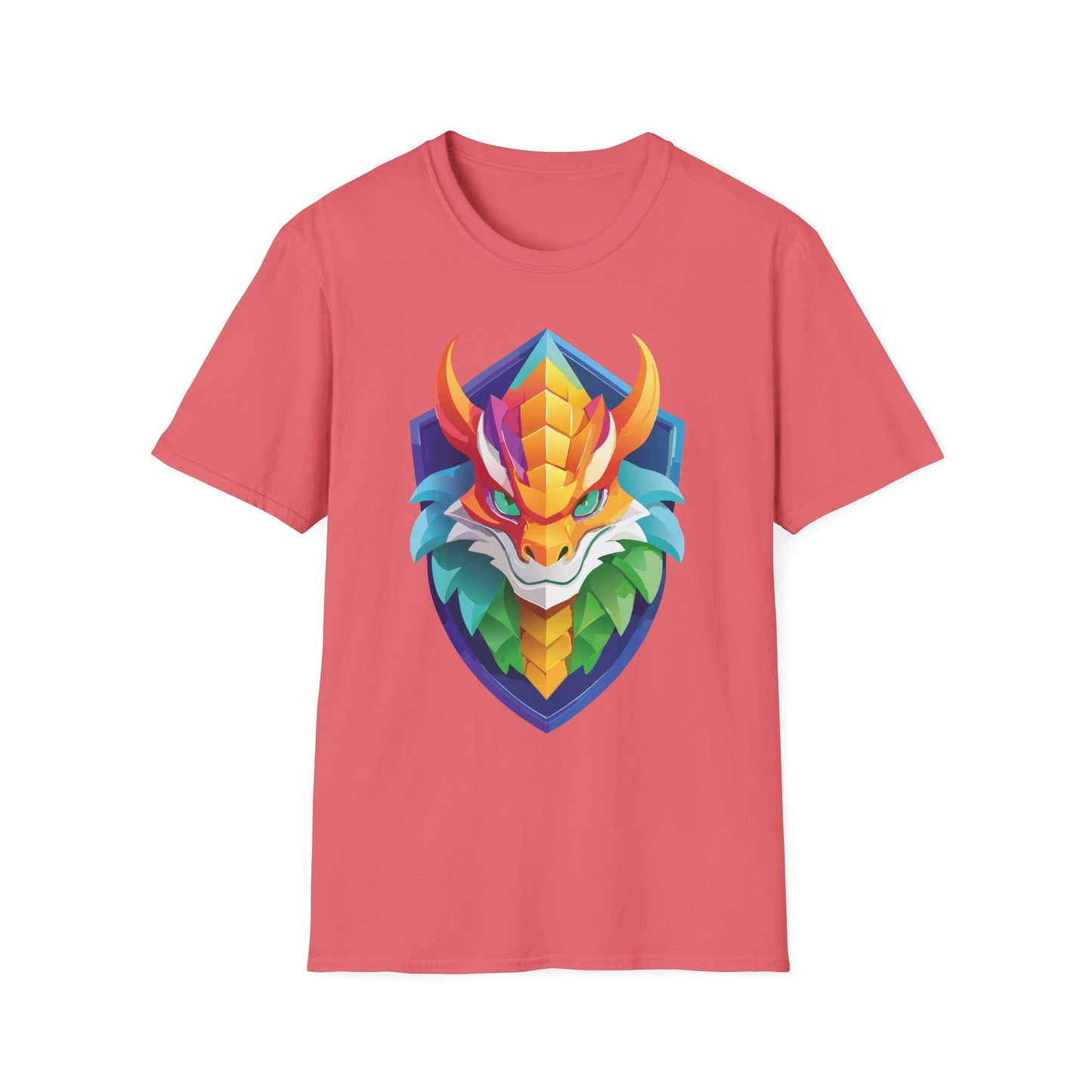 Unisex Dragon T Shirt Softstyle 64000 100 Percent Ring Spun Cotton Comfortable Tee