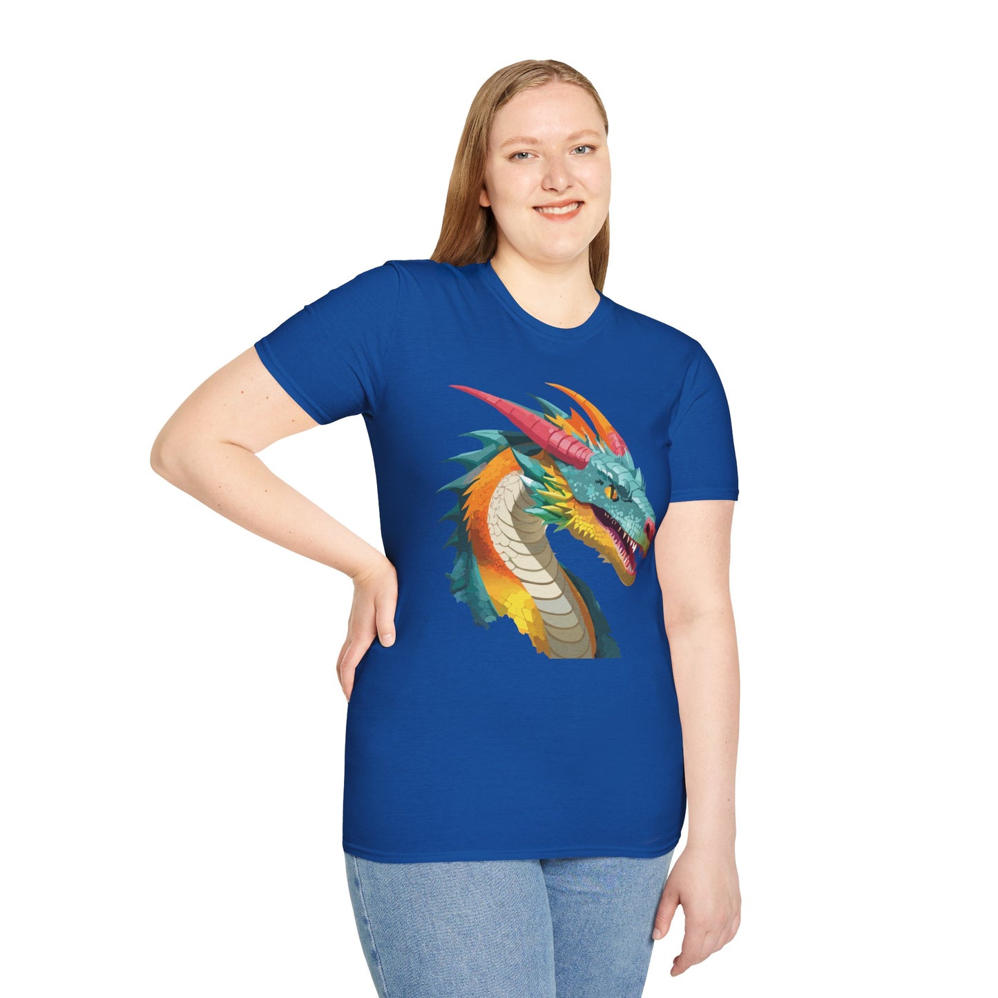 Dragon T Shirt Unisex Softstyle Art Design Tee With Animals Theme Gildan 64000 Premium Quality