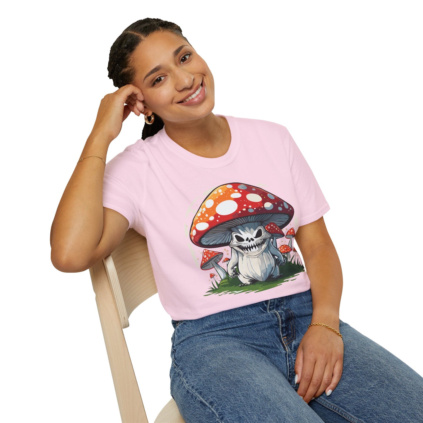 Mashroom Tee Shirt Unisex Softstyle 64000 100 Percent Ring Spun Cotton Funny Mashroom Fungus Design