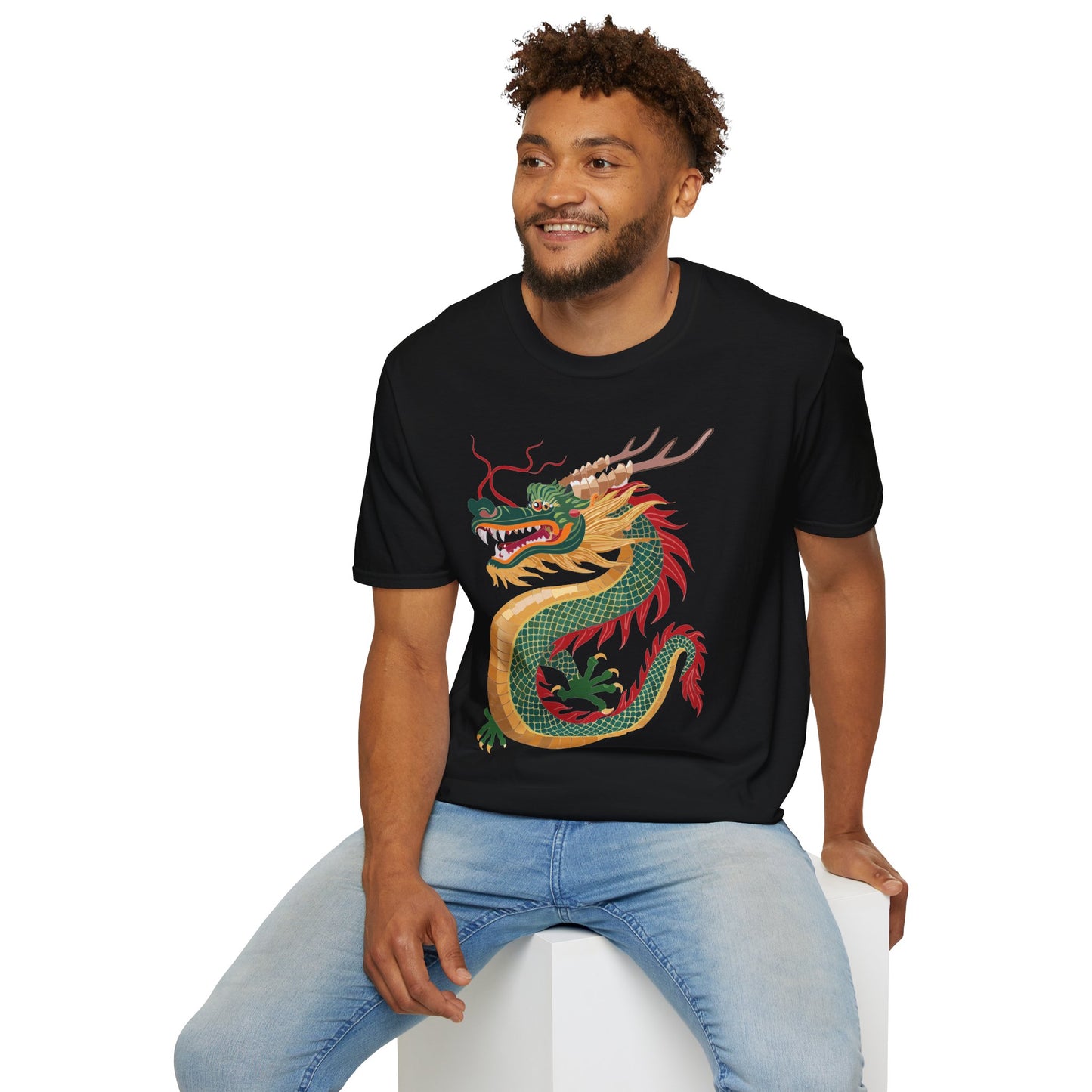 Dragon T Shirt Unisex Dragon Shirt With Animal Art Design Gildan Softstyle 64000 Tee