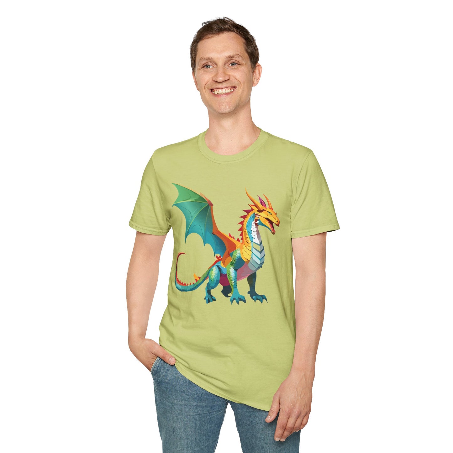 Dragon T Shirt Unisex Animal Design Tee Softstyle Gildan 64000 100 Percent Ring Spun Cotton