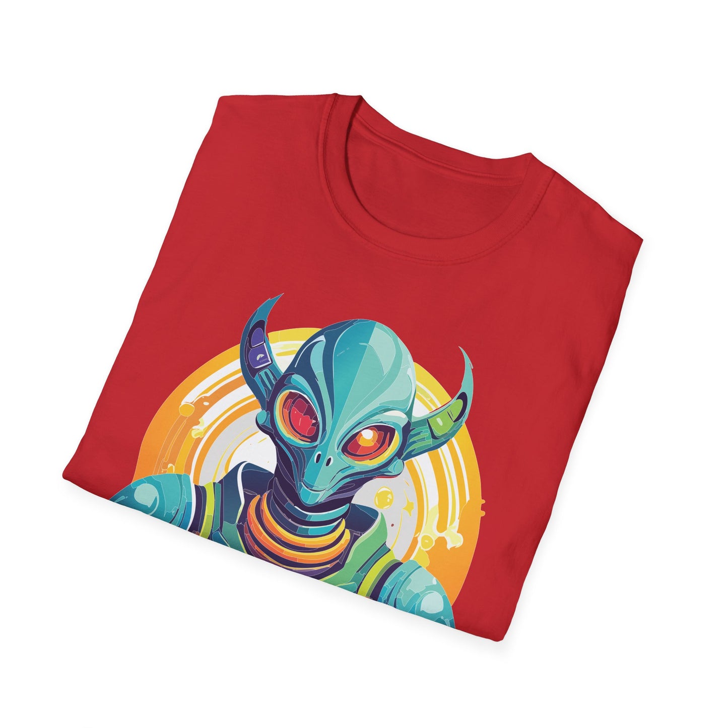 Alien T Shirt Cosmos Design Unisex Softstyle Cotton Tee With Aliens Art Graphic Print