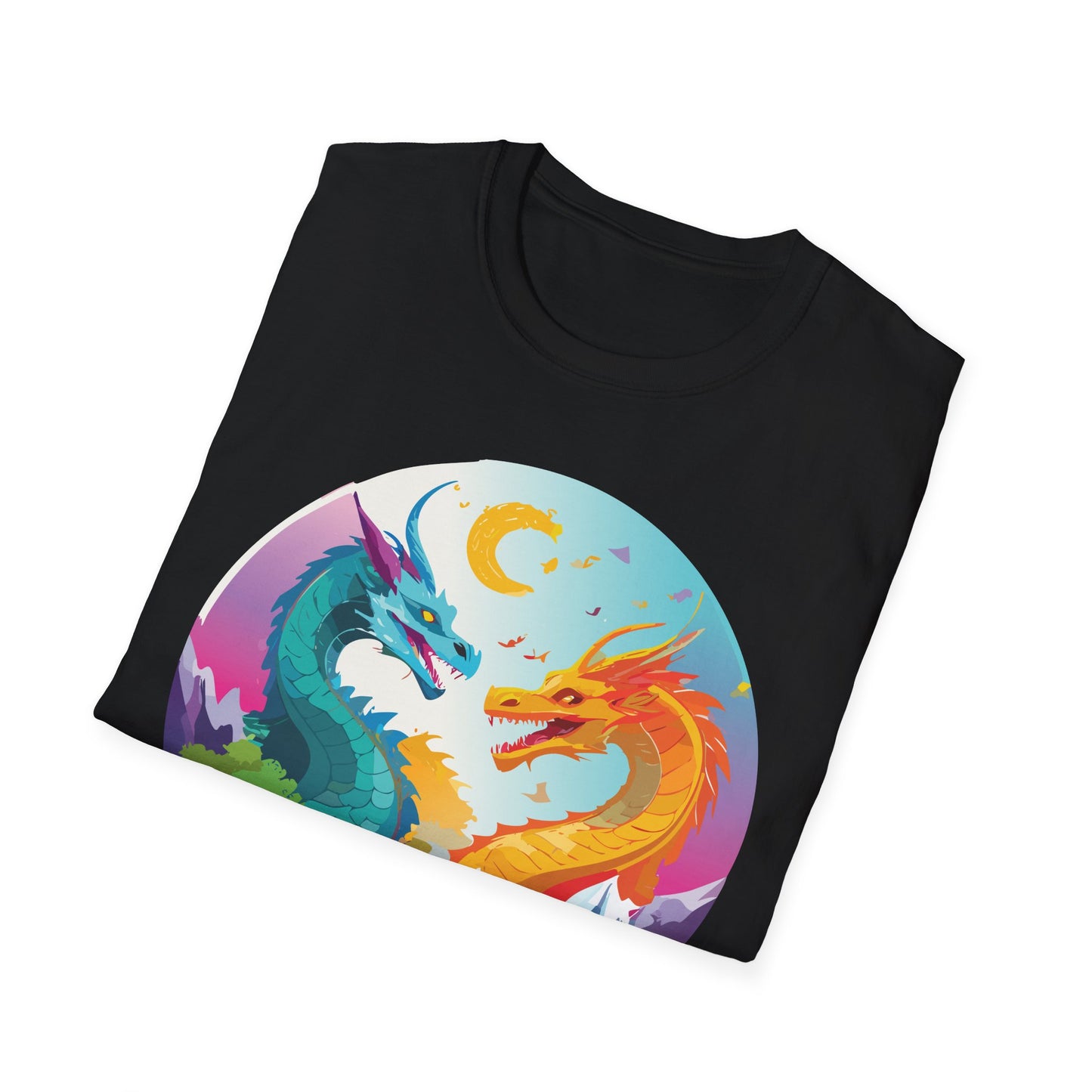 Dragon T Shirt Unisex Gildan Softstyle 64000 Tee Dragon Artwork Animal Print Shirt