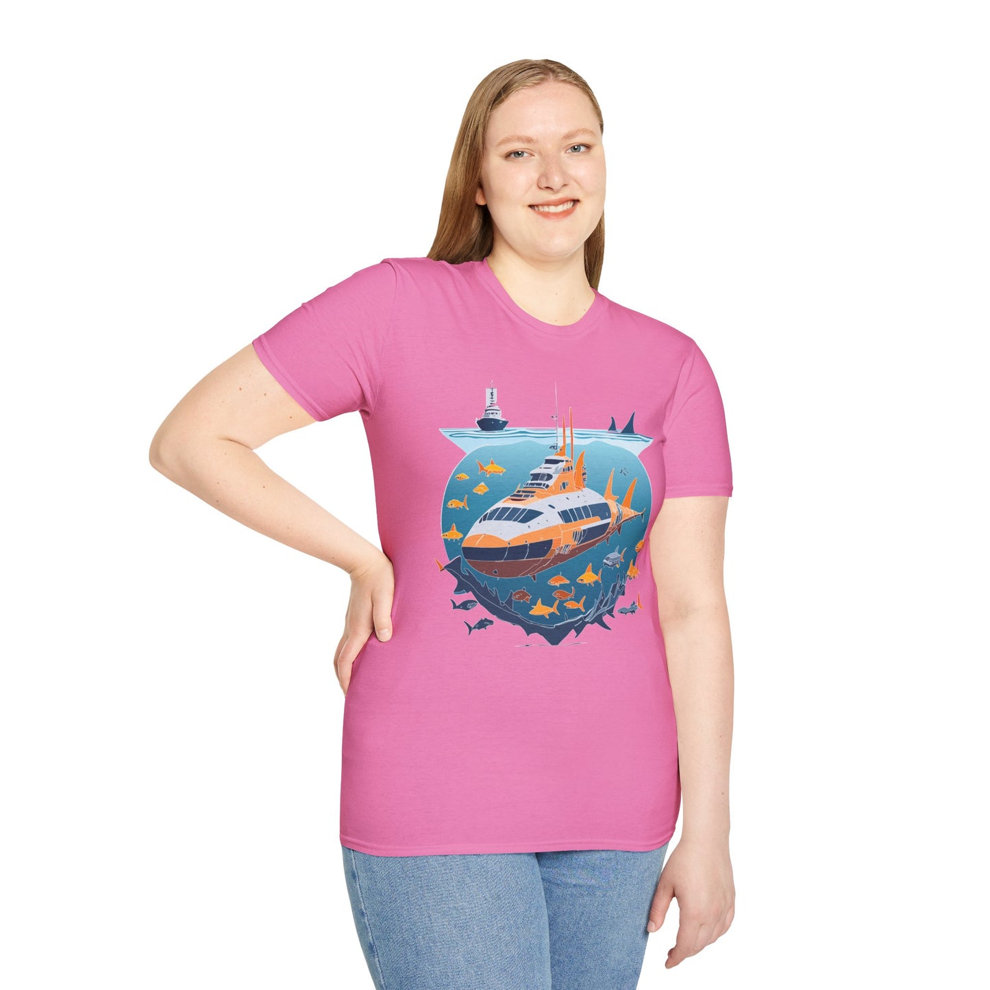 Ocean Tee Shirt, Ocean Shirt, Shirt with Ocean, U boat Tees, Shirt with U-Boat