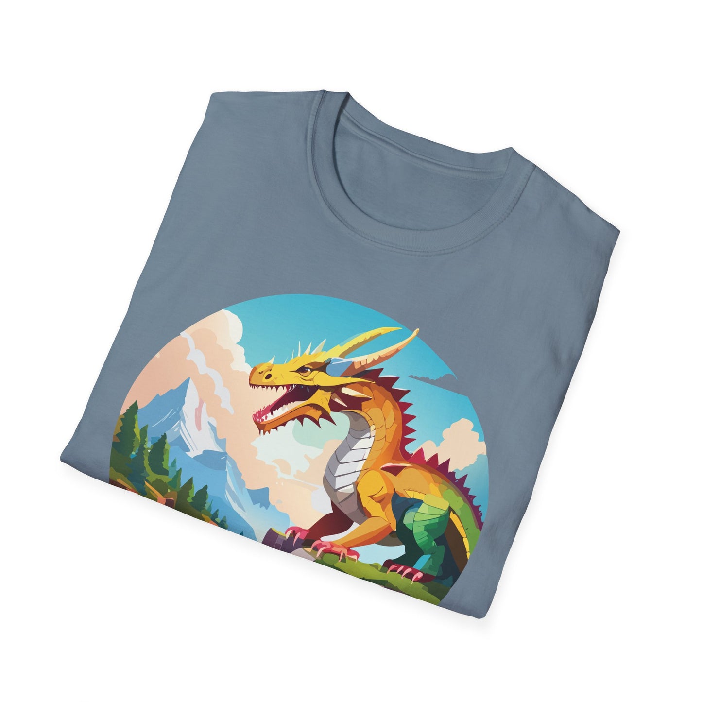 Dragon T Shirt Unisex Softstyle Cotton Tee With Colorful Animal Art Design For Everyday Wear