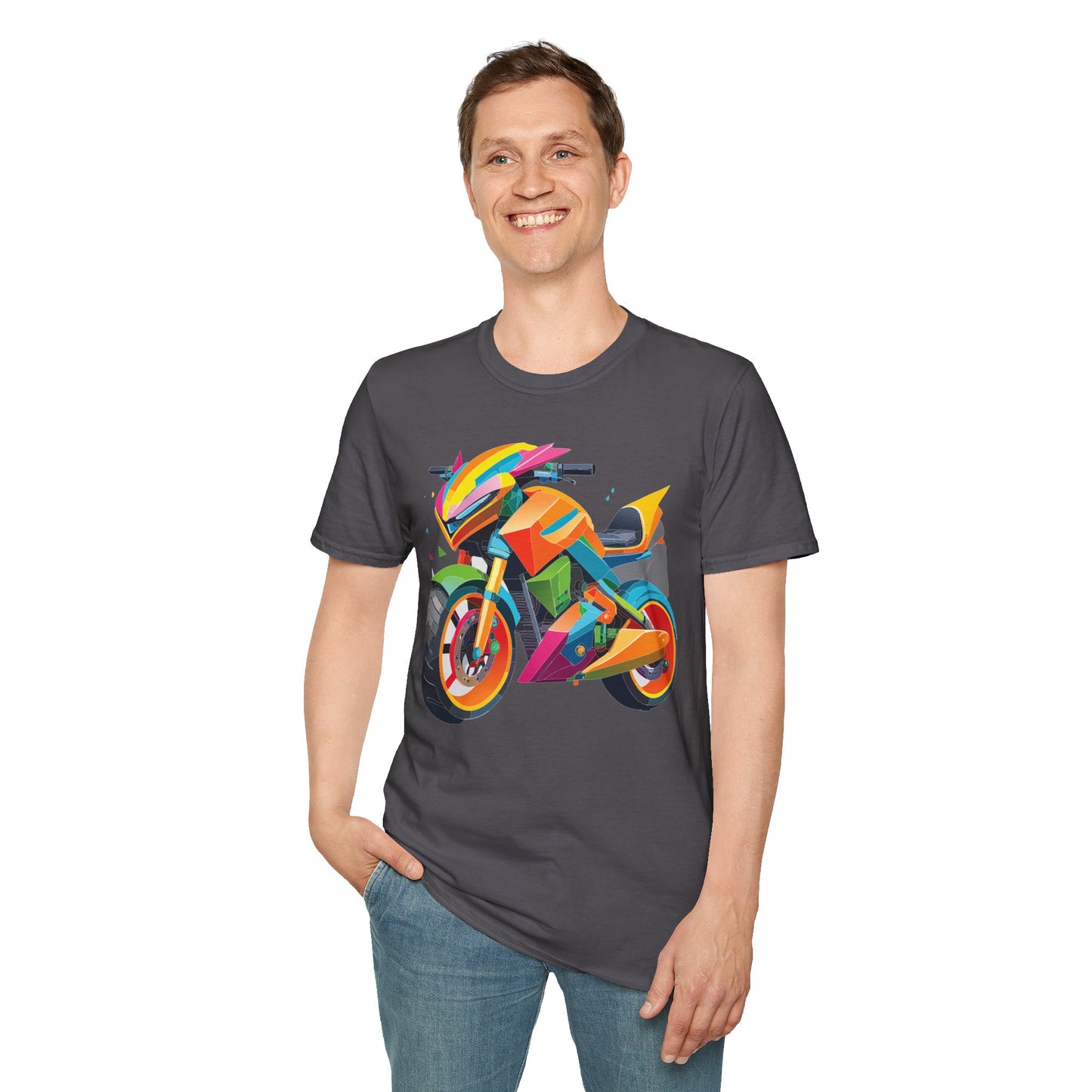 Unisex Bike T Shirt Moto Shirt MTB T Shirt With Art Design Softstyle Cotton Tee For Enthusiasts
