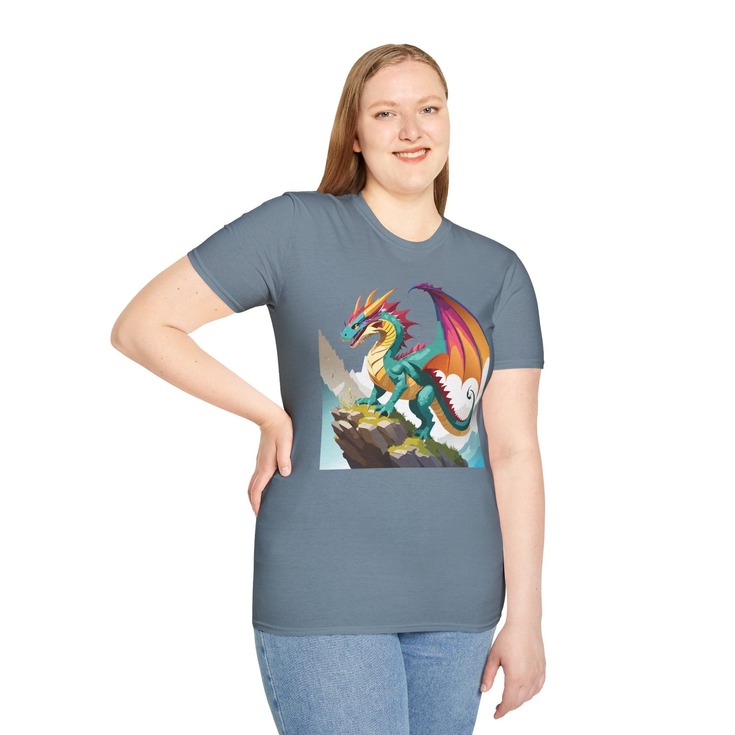 Dragon T Shirt Unisex Dragon Shirt With Animal Art Design Softstyle Cotton Tee Shirt