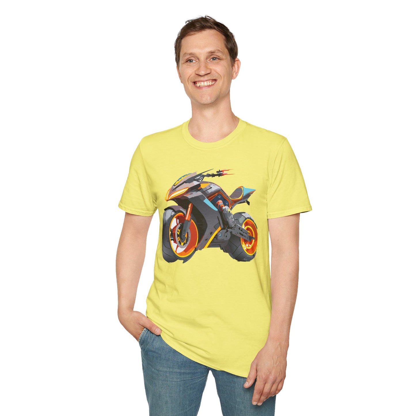 Unisex Bike T Shirt With Motorcycle Graphic MTB Tee Cotton Softstyle Comfort For Riders