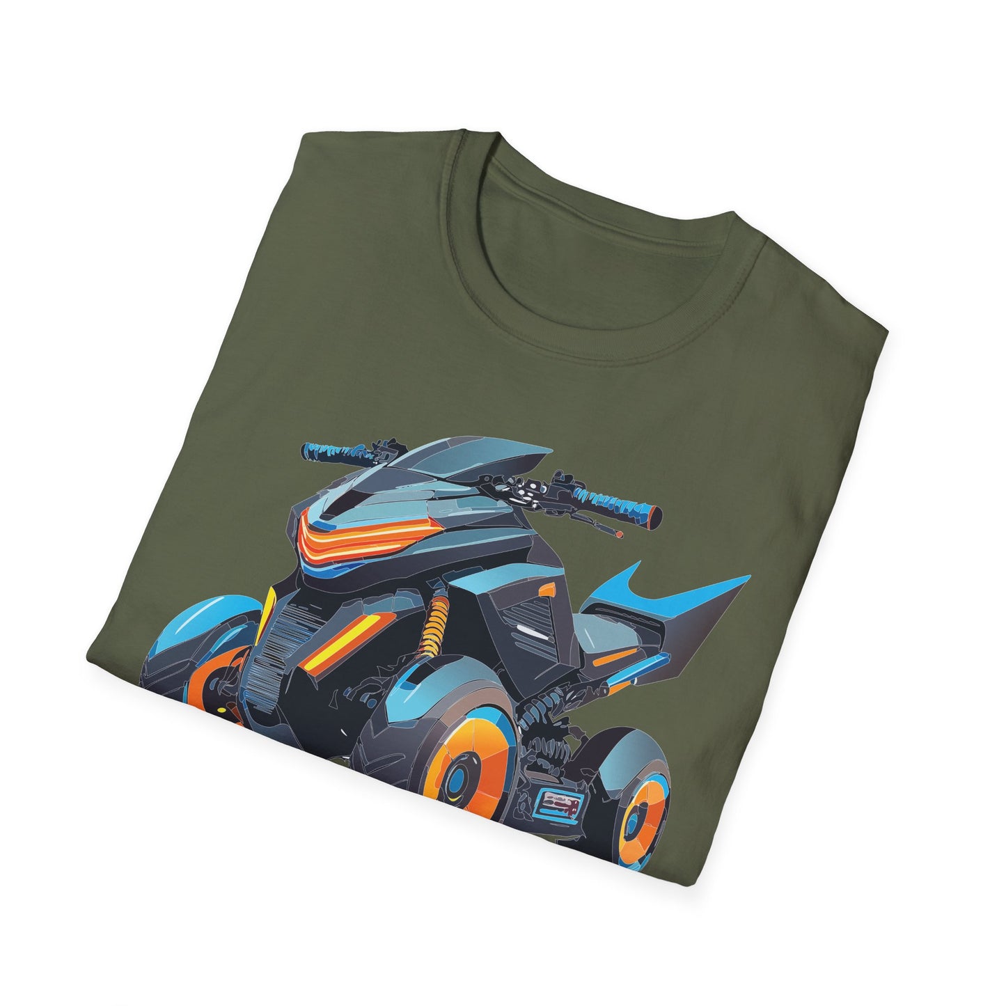 Unisex Motorcycle Art Design T Shirt Softstyle 64000 MTB Graphic Tee For Riders