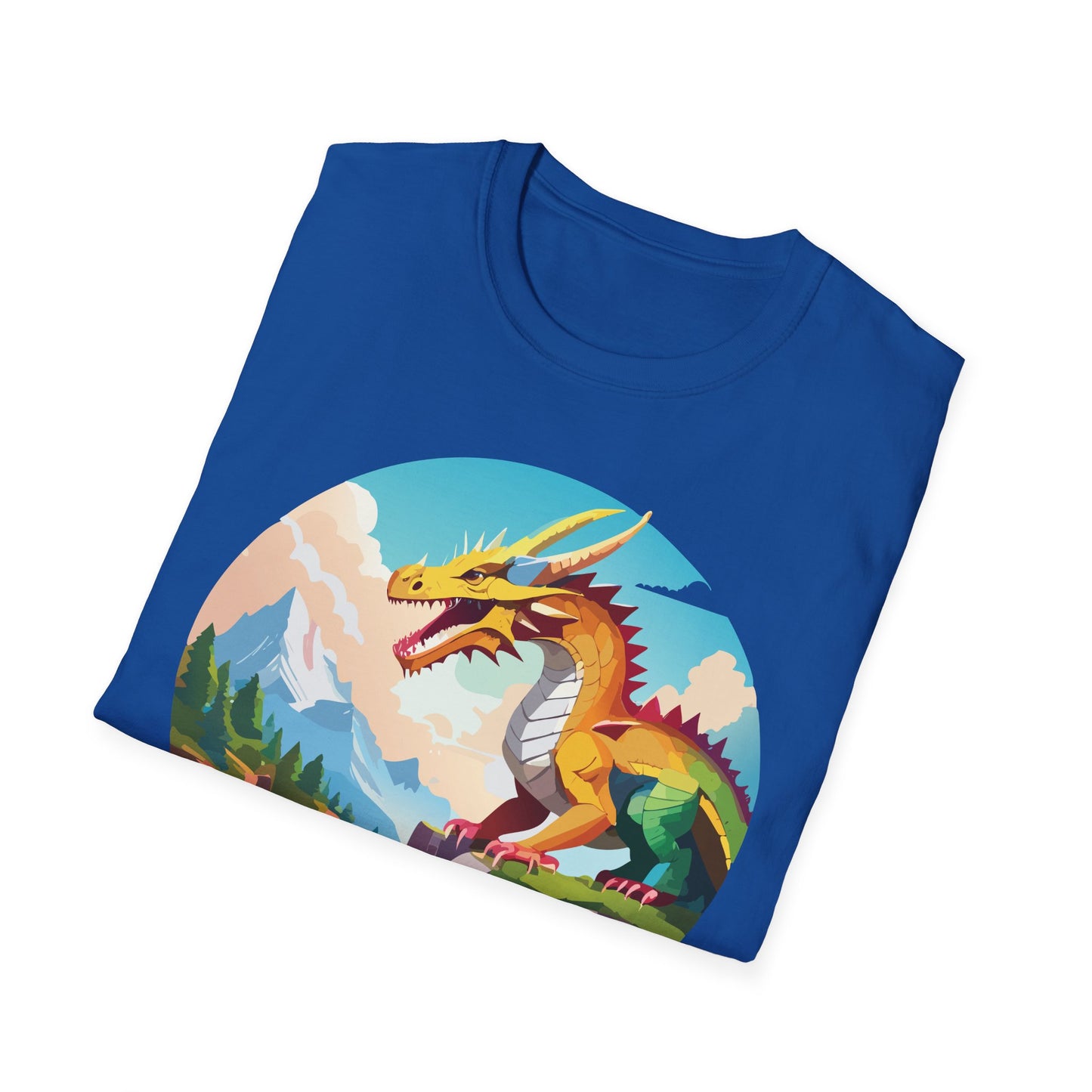 Dragon T Shirt Unisex Softstyle Cotton Tee With Colorful Animal Art Design For Everyday Wear