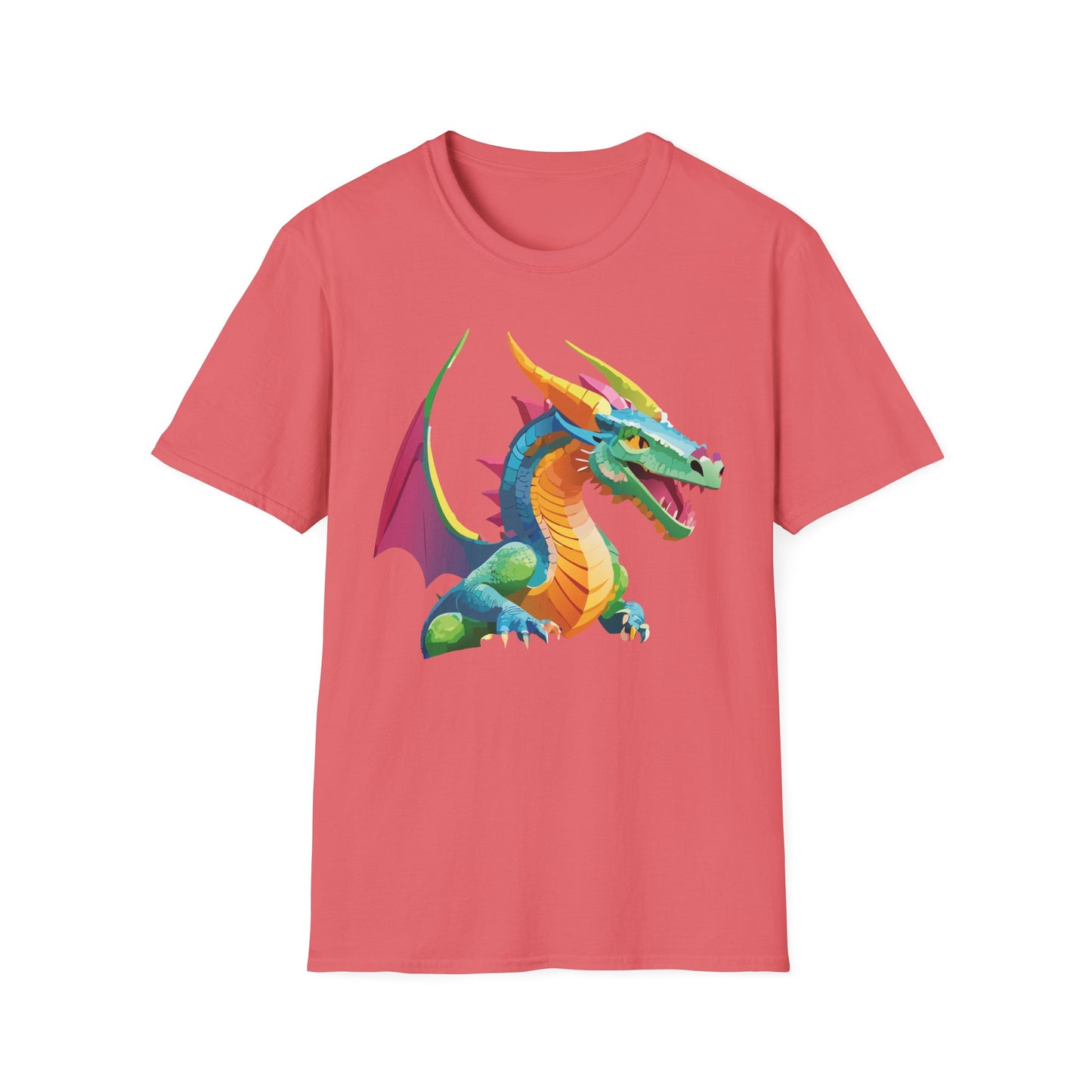 Unisex Dragon Graphic Tee Softstyle Short Sleeve T Shirt Made From Ring Spun Cotton