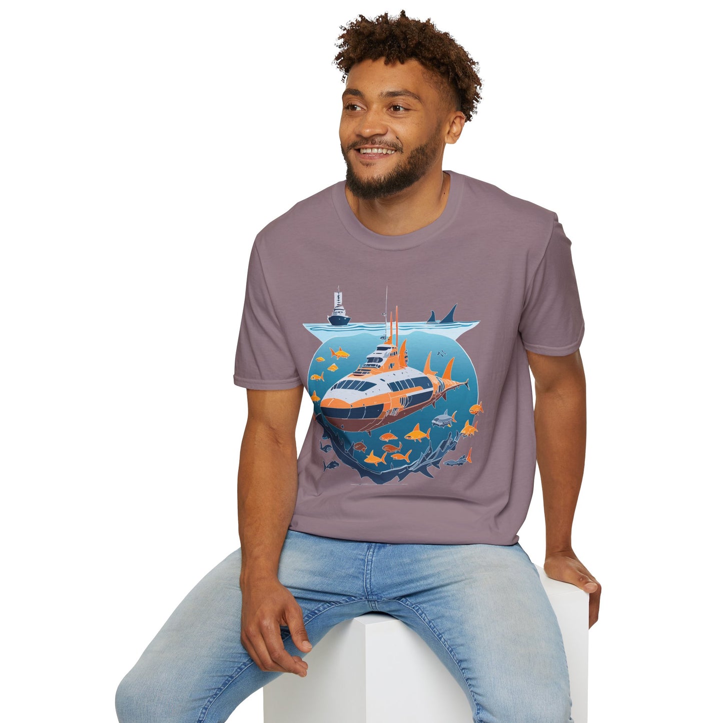 Ocean Tee Shirt, Ocean Shirt, Shirt with Ocean, U boat Tees, Shirt with U-Boat