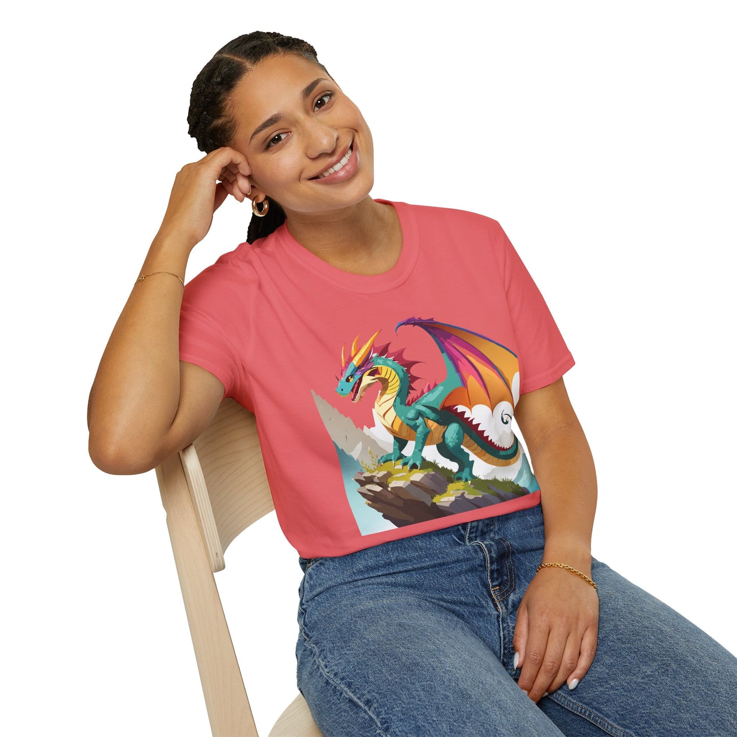 Dragon T Shirt Unisex Dragon Shirt With Animal Art Design Softstyle Cotton Tee Shirt