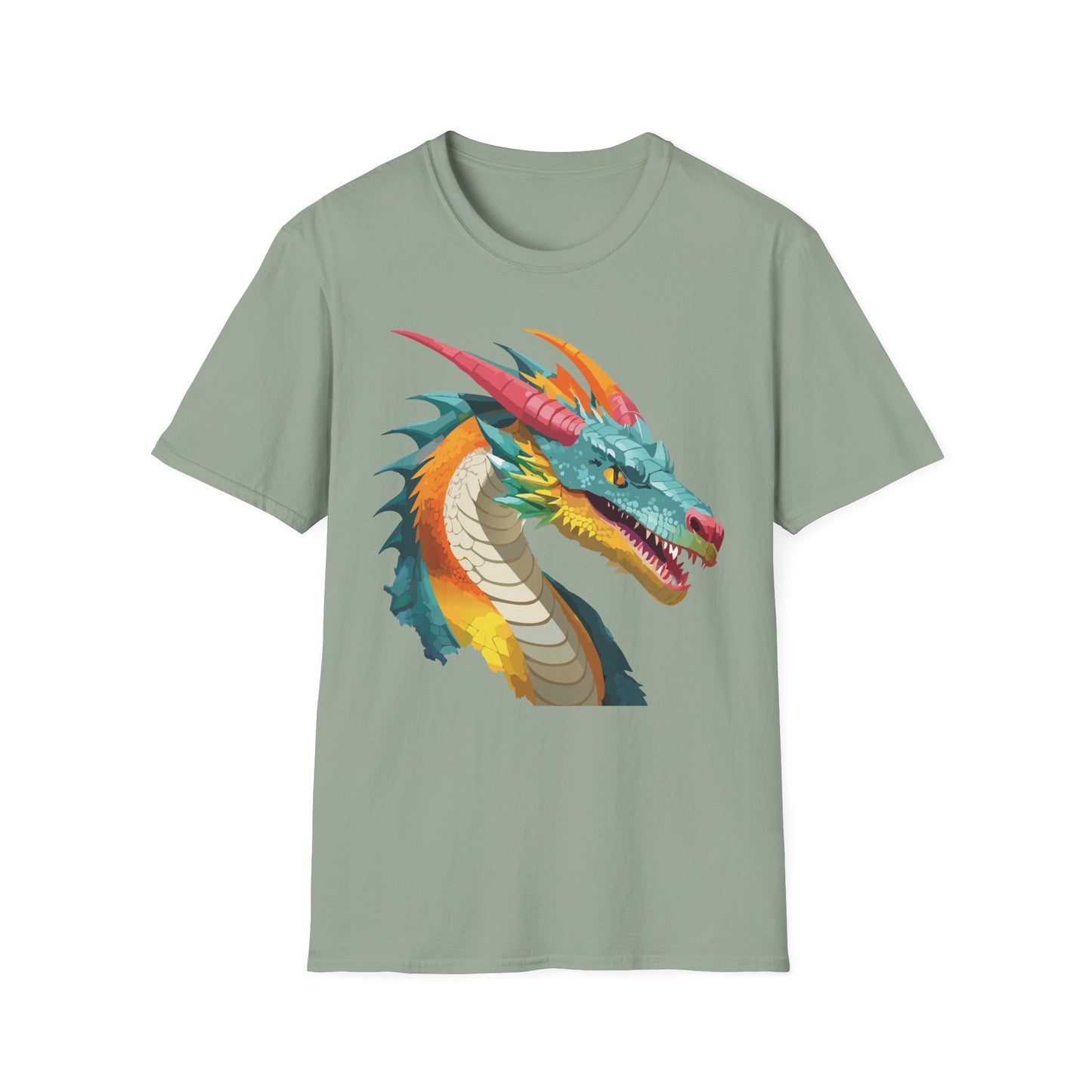 Dragon T Shirt Unisex Softstyle Art Design Tee With Animals Theme Gildan 64000 Premium Quality