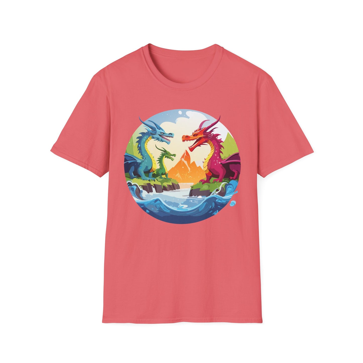 Dragon T Shirt Unisex Dragon Tee 100 Percent Ring Spun Cotton Softstyle Comfort Fit