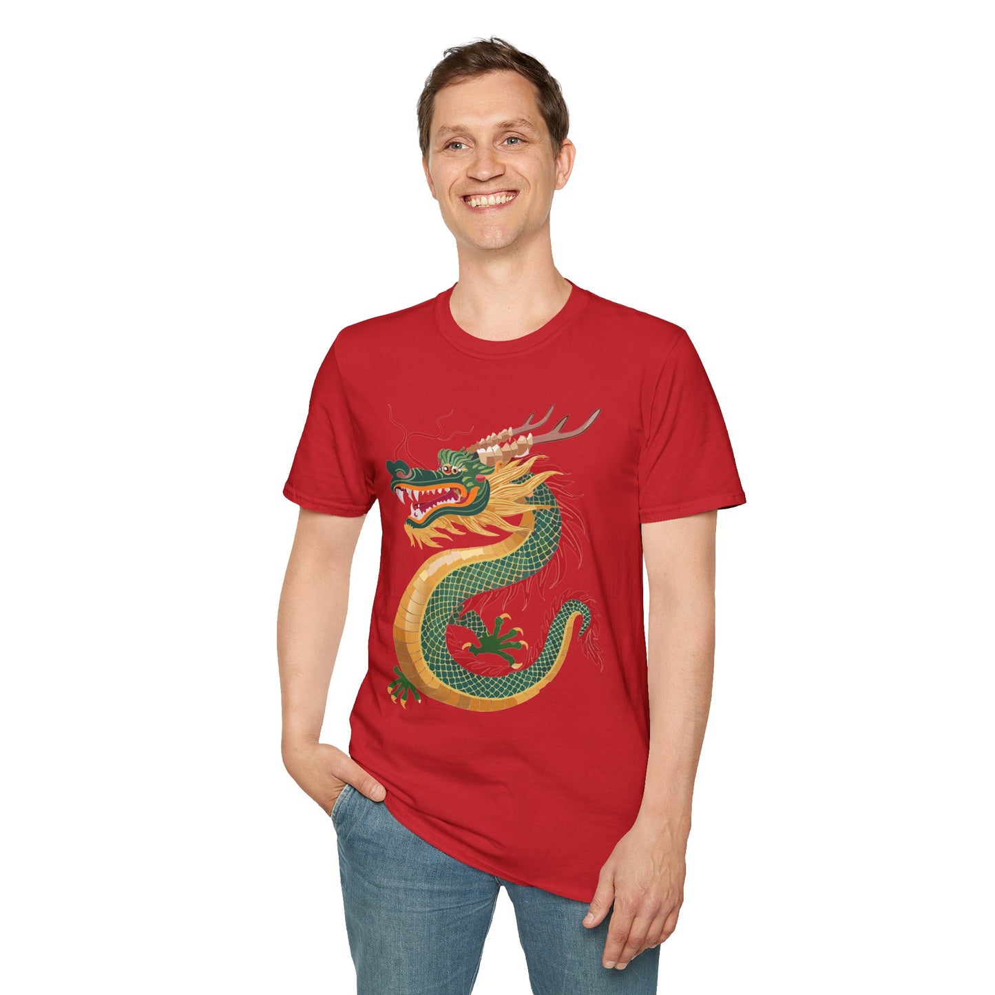 Dragon T Shirt Unisex Dragon Shirt With Animal Art Design Gildan Softstyle 64000 Tee