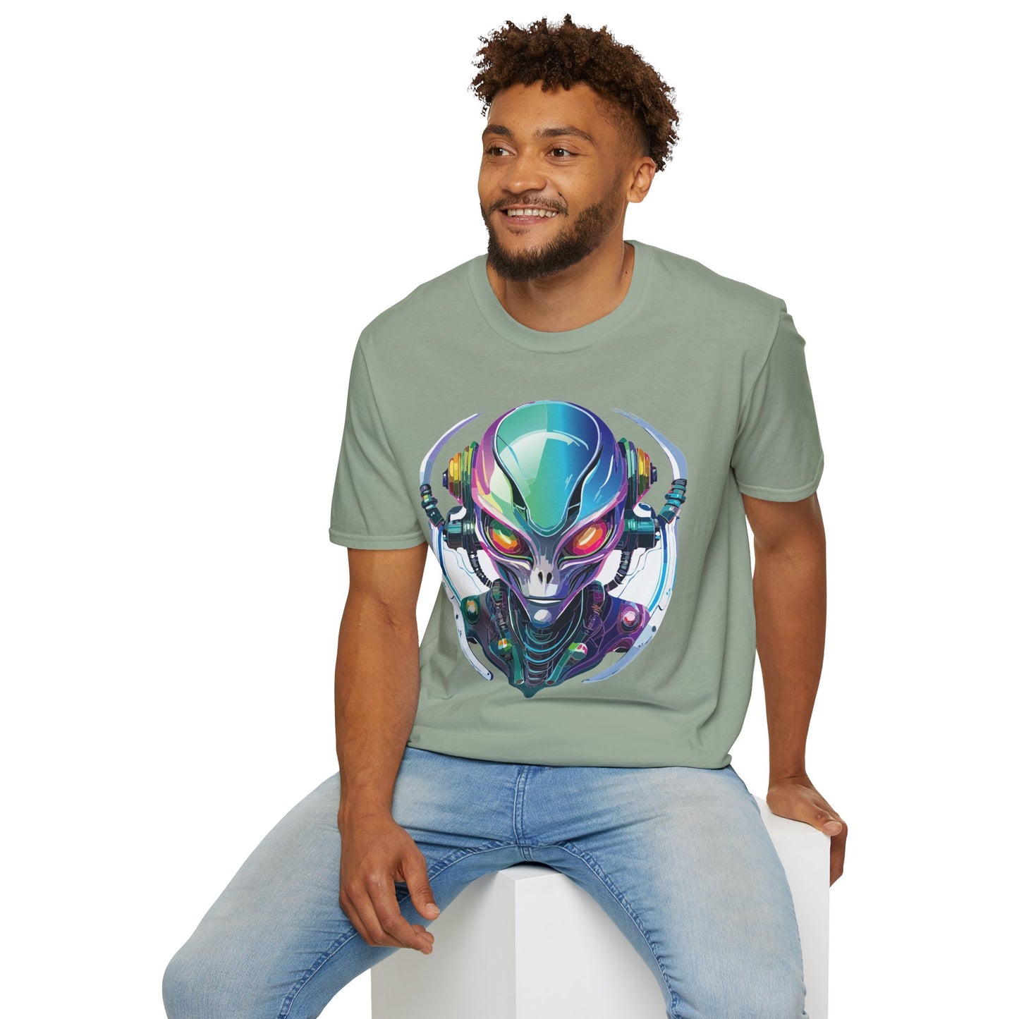 Alien Cosmos T Shirt Unisex Softstyle 64000 Tee With Alien Space Design 100 Percent Ringspun Cotton