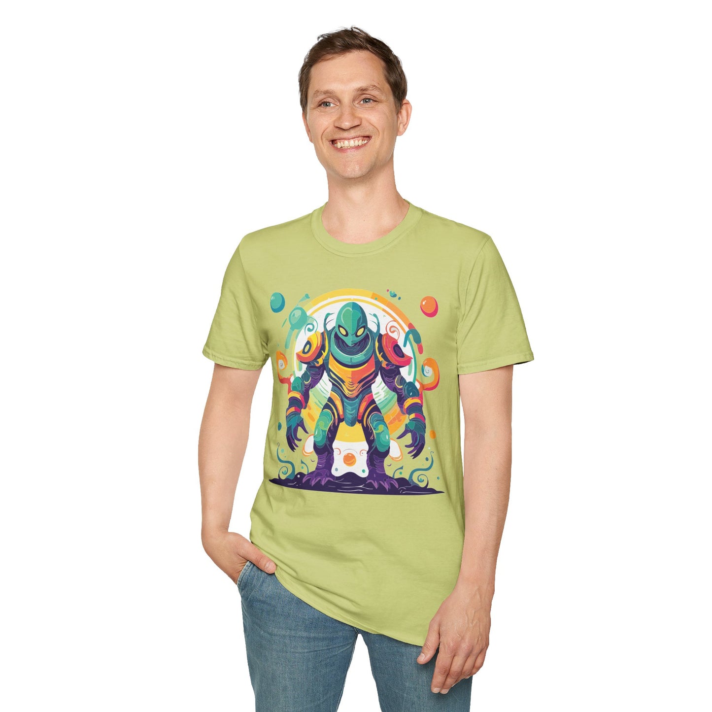 Cosmos Alien T Shirt Unisex Softstyle 64000 with Art Design Durable Comfort Artwork Tee