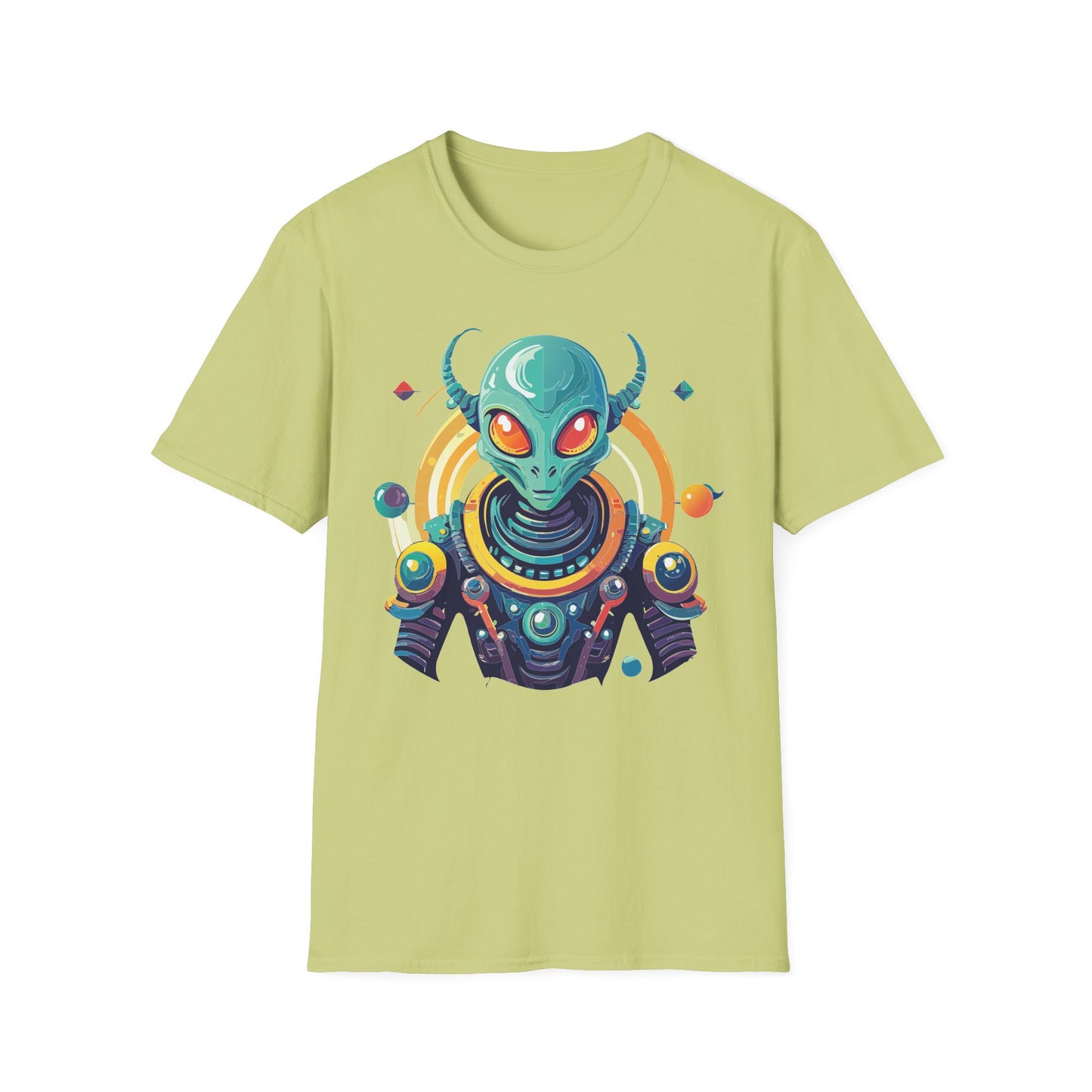 Alien Cosmos T Shirt Unisex Softstyle Cotton Tee With Alien Art Design Premium Comfort