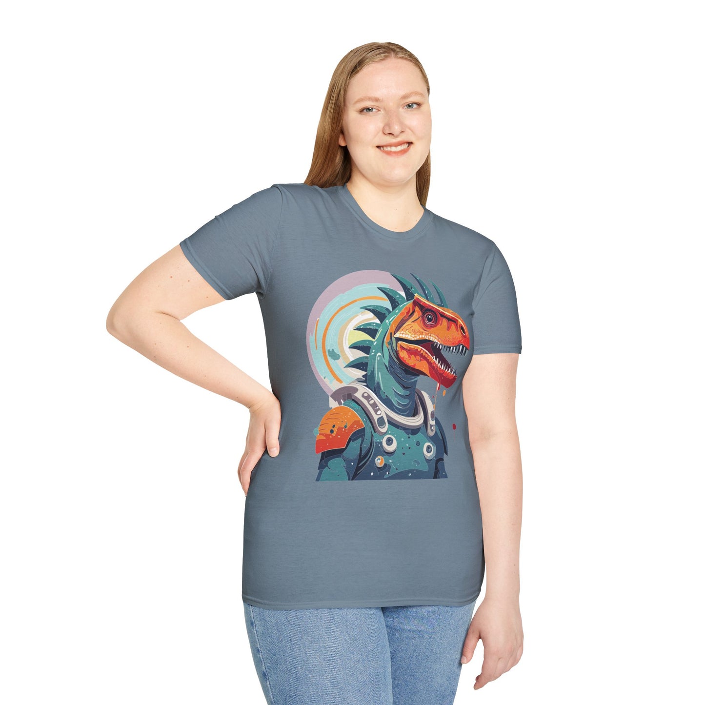 Unisex Gildan Softstyle 64000 Alien T Shirt With Cosmos Space Alien Art Graphic Tee