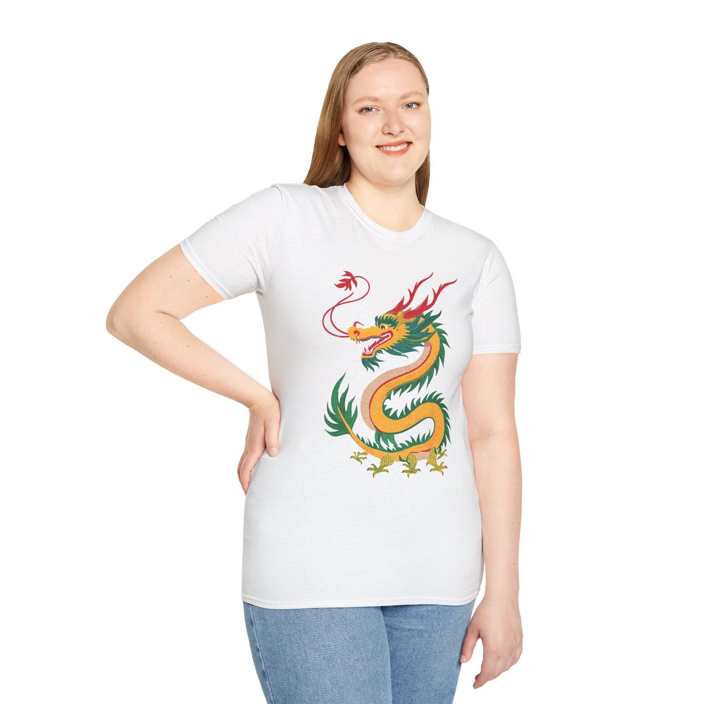 Dragon T Shirt Unisex Dragon Shirt Animal Shirt Gildan Softstyle 64000 100 Percent Cotton Tee