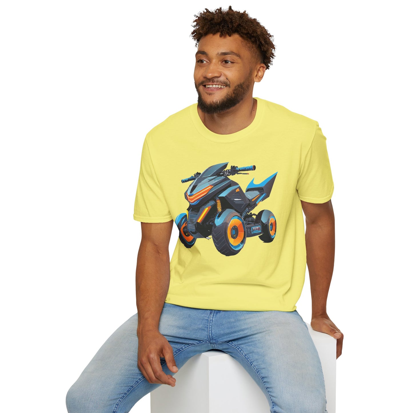 Unisex Motorcycle Art Design T Shirt Softstyle 64000 MTB Graphic Tee For Riders
