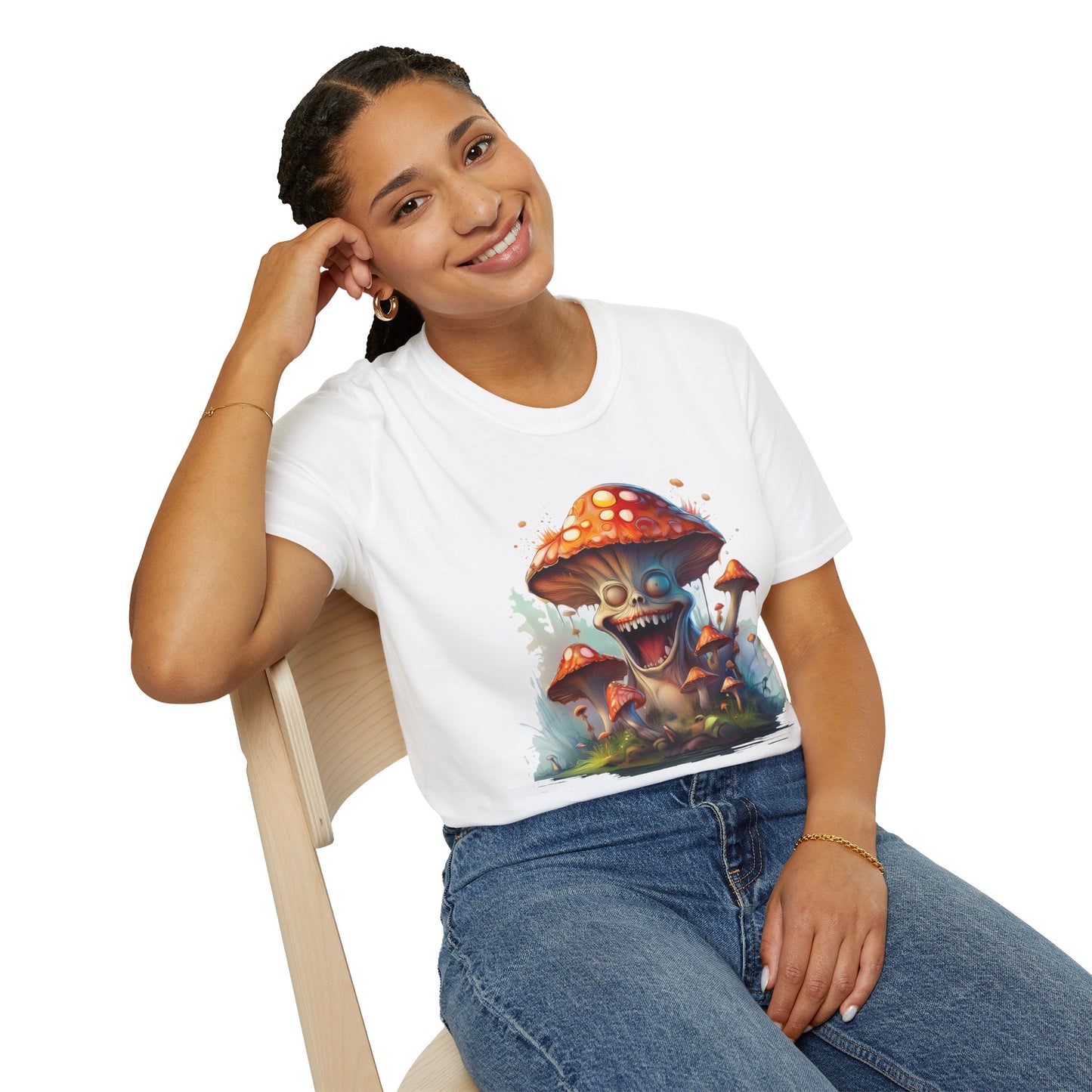 Mashroom Short Sleeve Tee Unisex Funny Mashroom Shirt With Fungus Graphic Gildan Softstyle 64000