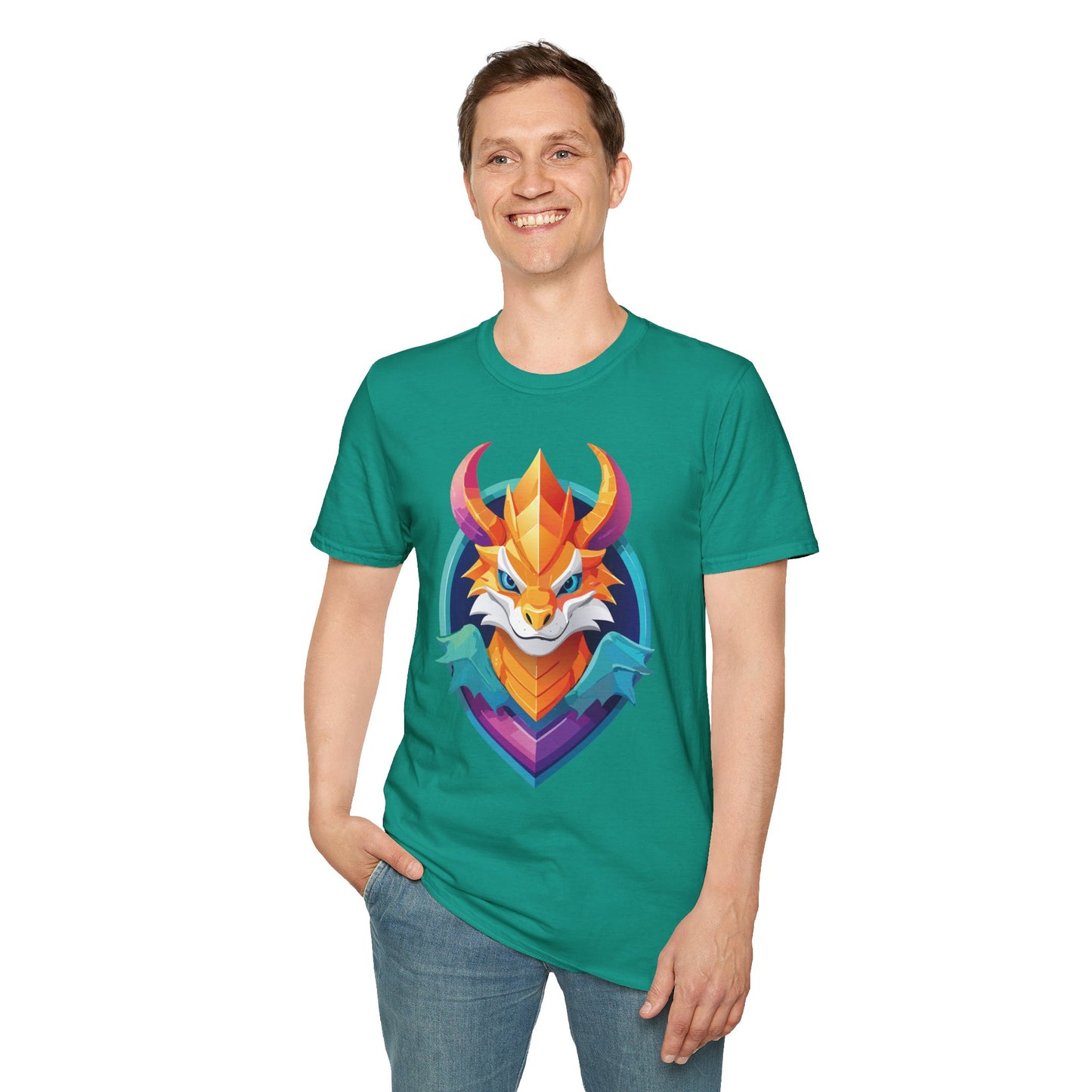 Dragon T Shirt Unisex Gildan Softstyle 64000 Comfortable Cotton Tee With Animal Design
