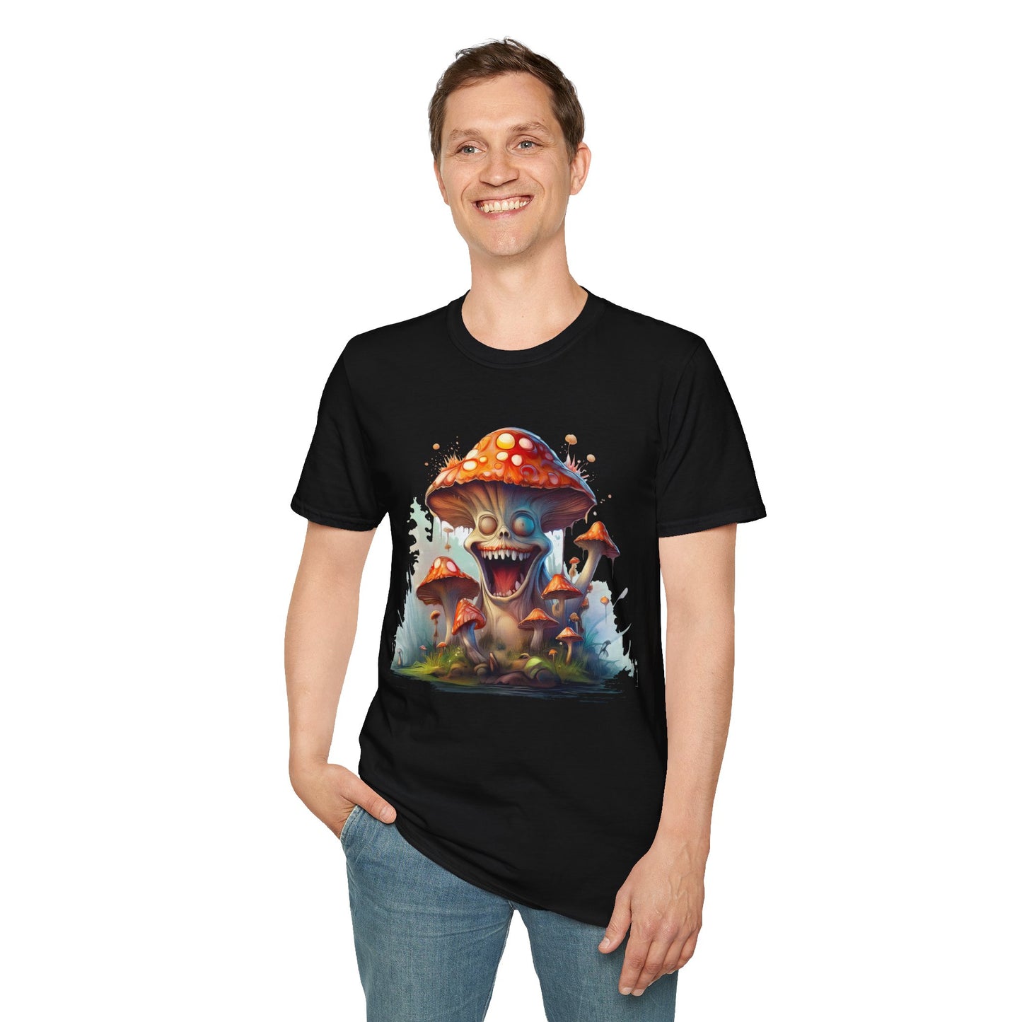 Mashroom Short Sleeve Tee Unisex Funny Mashroom Shirt With Fungus Graphic Gildan Softstyle 64000