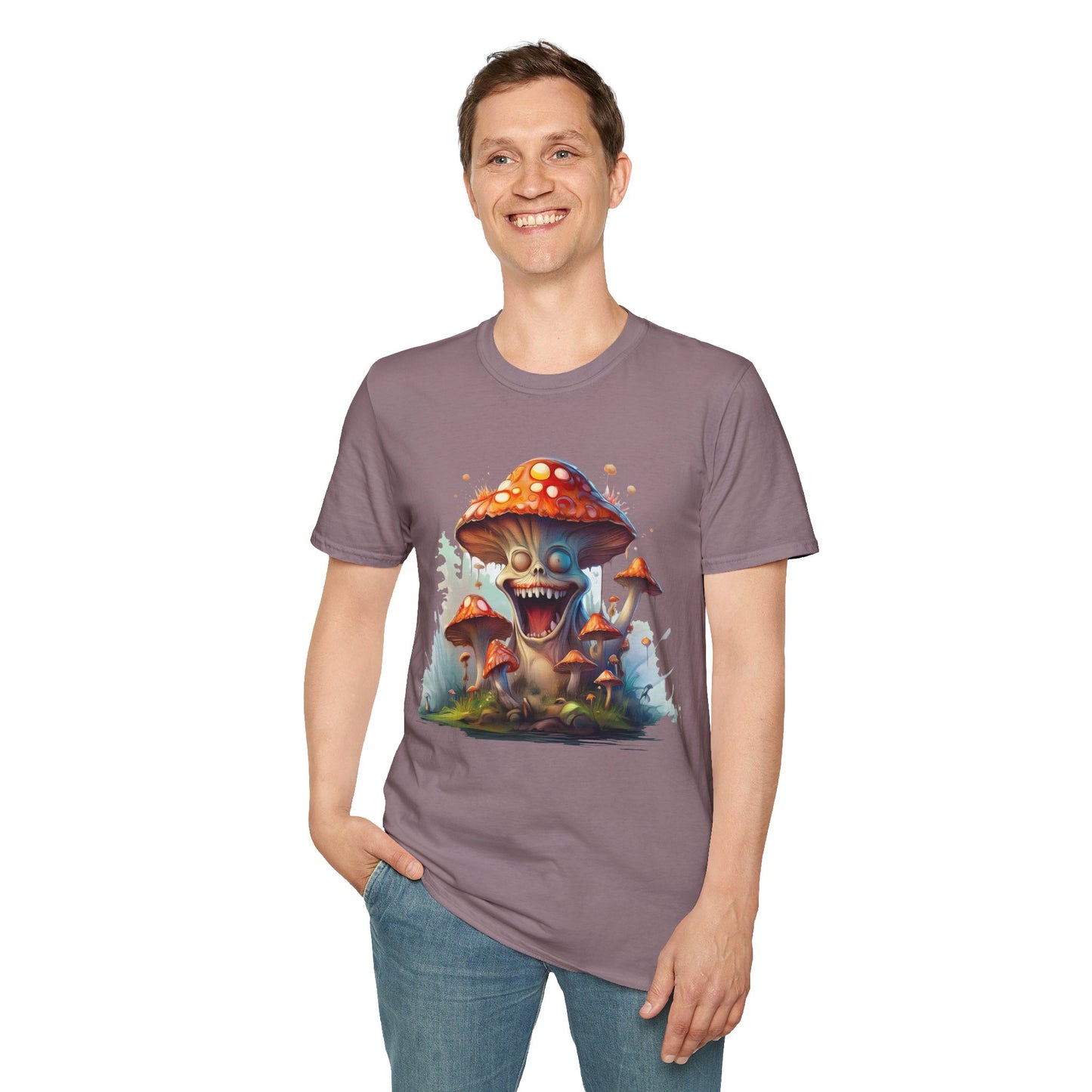 Mashroom Short Sleeve Tee Unisex Funny Mashroom Shirt With Fungus Graphic Gildan Softstyle 64000