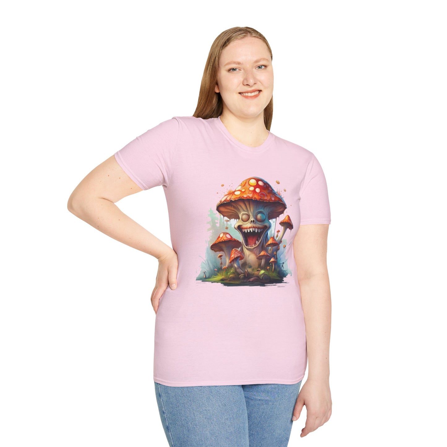 Mashroom Short Sleeve Tee Unisex Funny Mashroom Shirt With Fungus Graphic Gildan Softstyle 64000