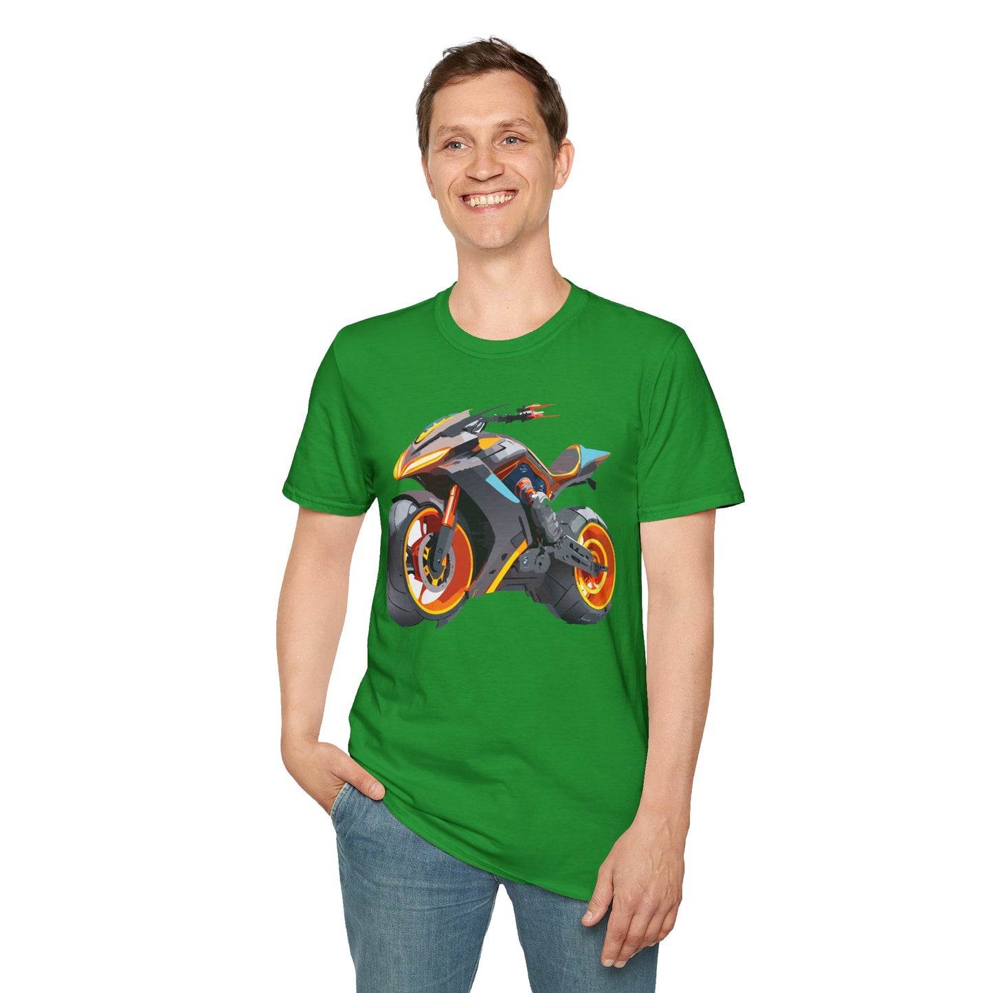 Unisex Bike T Shirt With Motorcycle Graphic MTB Tee Cotton Softstyle Comfort For Riders