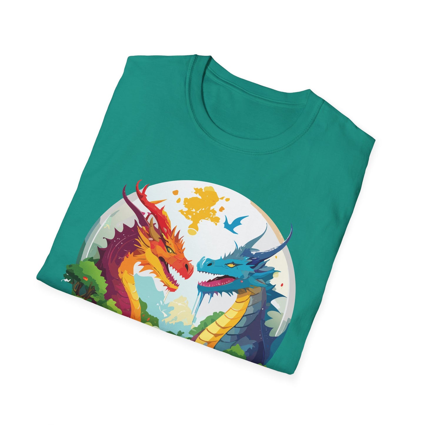 Dragon T Shirt Unisex Gildan Softstyle 64000 100 Percent Cotton Animal Print Tee Artwork