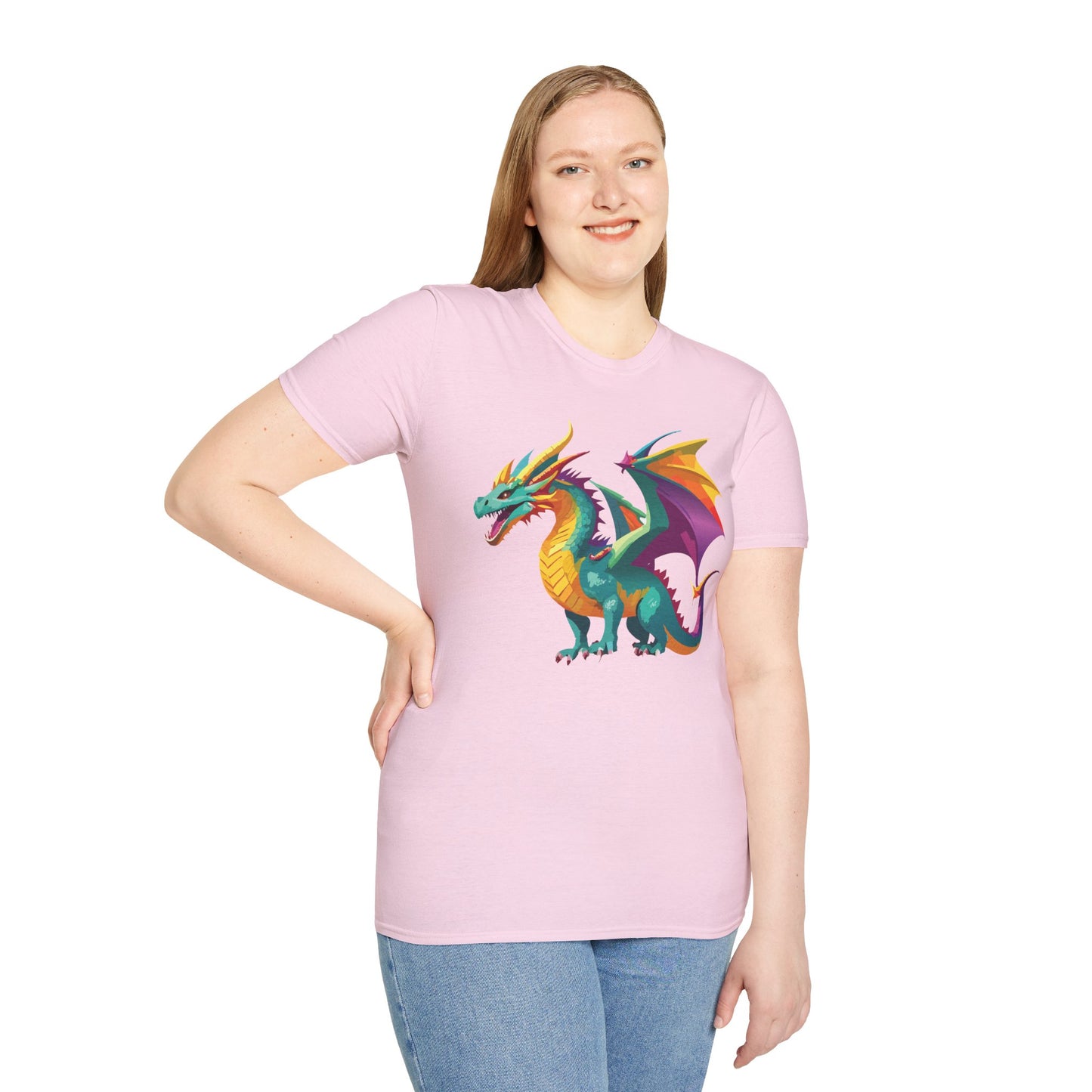 Dragon T Shirt Unisex Short Sleeve Art Design Gildan Softstyle Cotton Tee For Animal Lovers