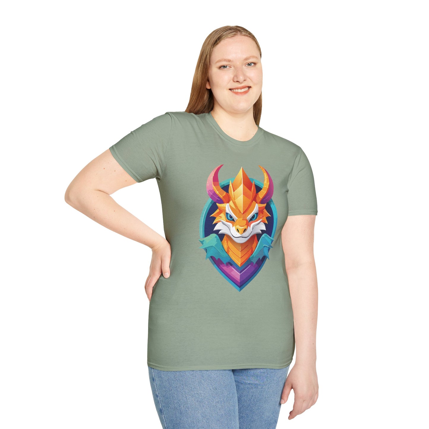Dragon T Shirt Unisex Gildan Softstyle 64000 Comfortable Cotton Tee With Animal Design