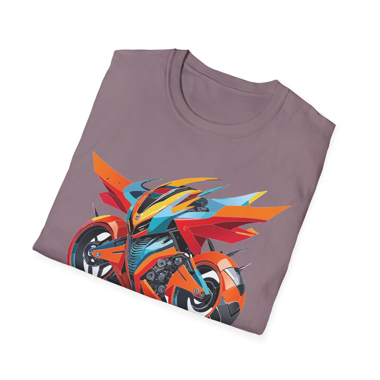 Unisex Bike T Shirt With Motorcycle Art Design Graphic Tee Softstyle 64000 Cotton