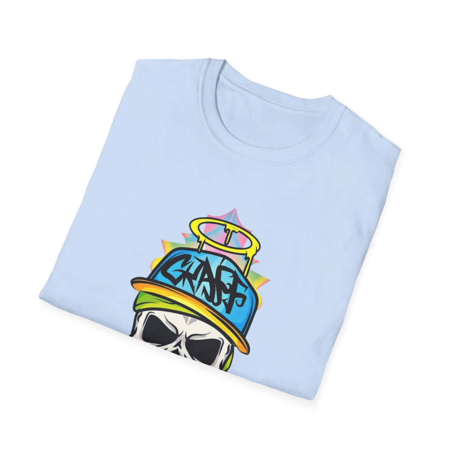 Unisex Skull Graphic Tee Shirt With Skeleton Design Softstyle 64000 100 Percent Ring Spun Cotton