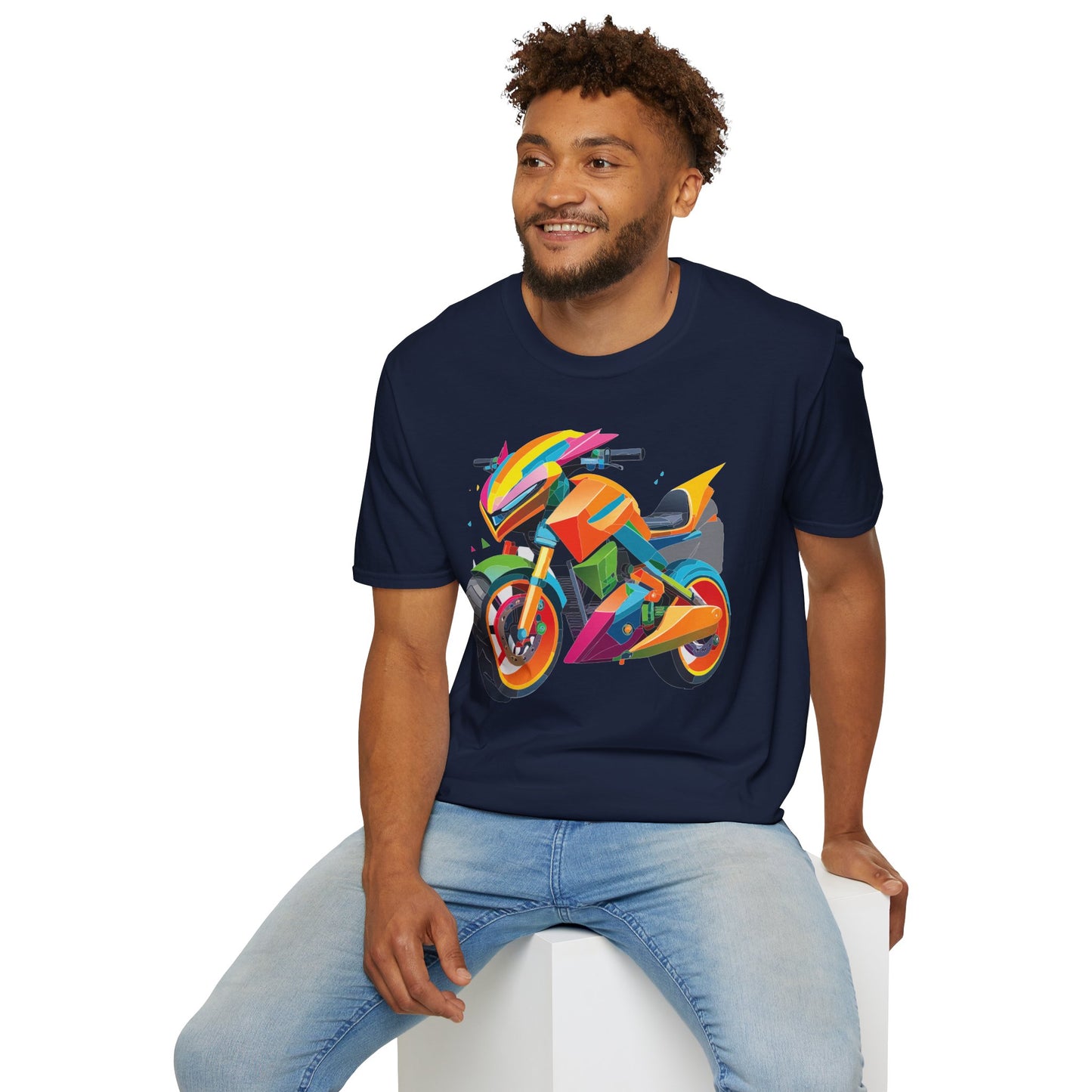 Unisex Bike T Shirt Moto Shirt MTB T Shirt With Art Design Softstyle Cotton Tee For Enthusiasts