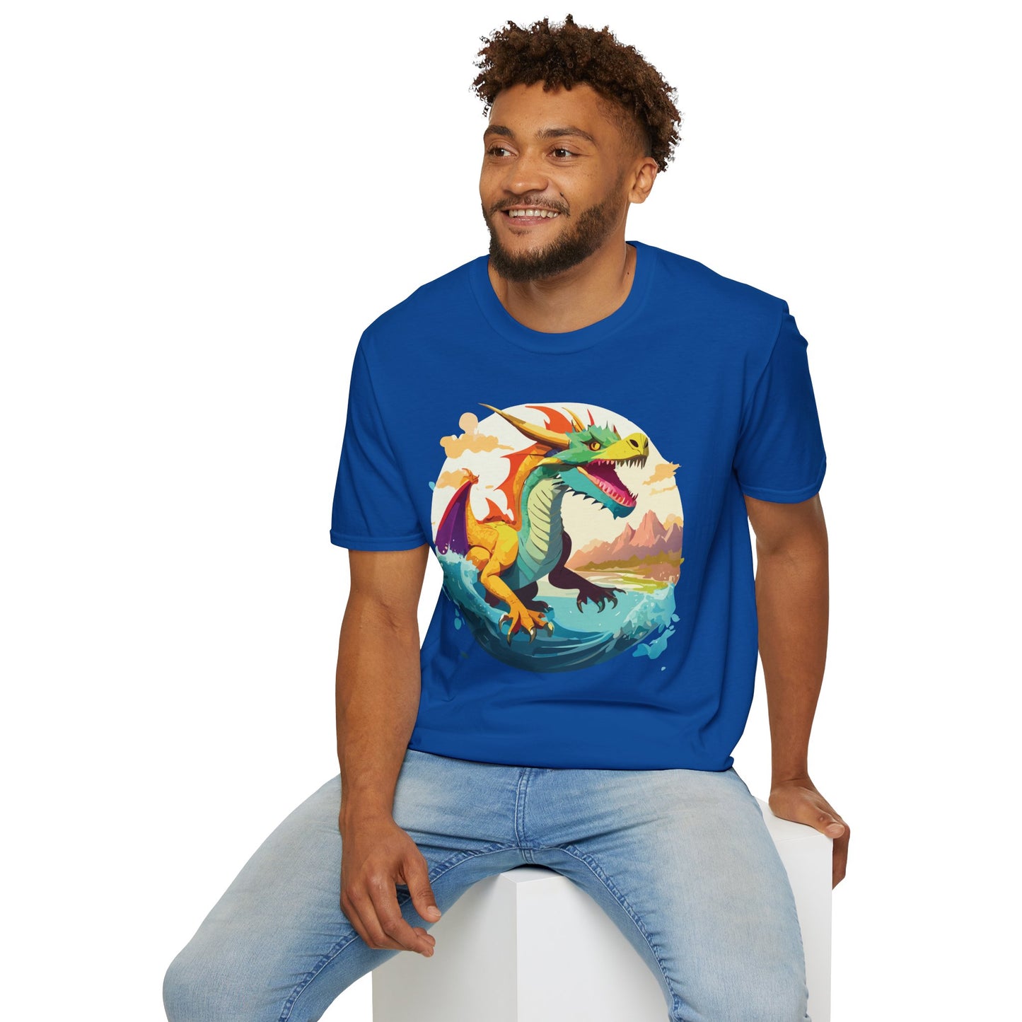 Dragon T Shirt Unisex Animal Print Dragon Shirt Gildan Softstyle Cotton Tee 64000