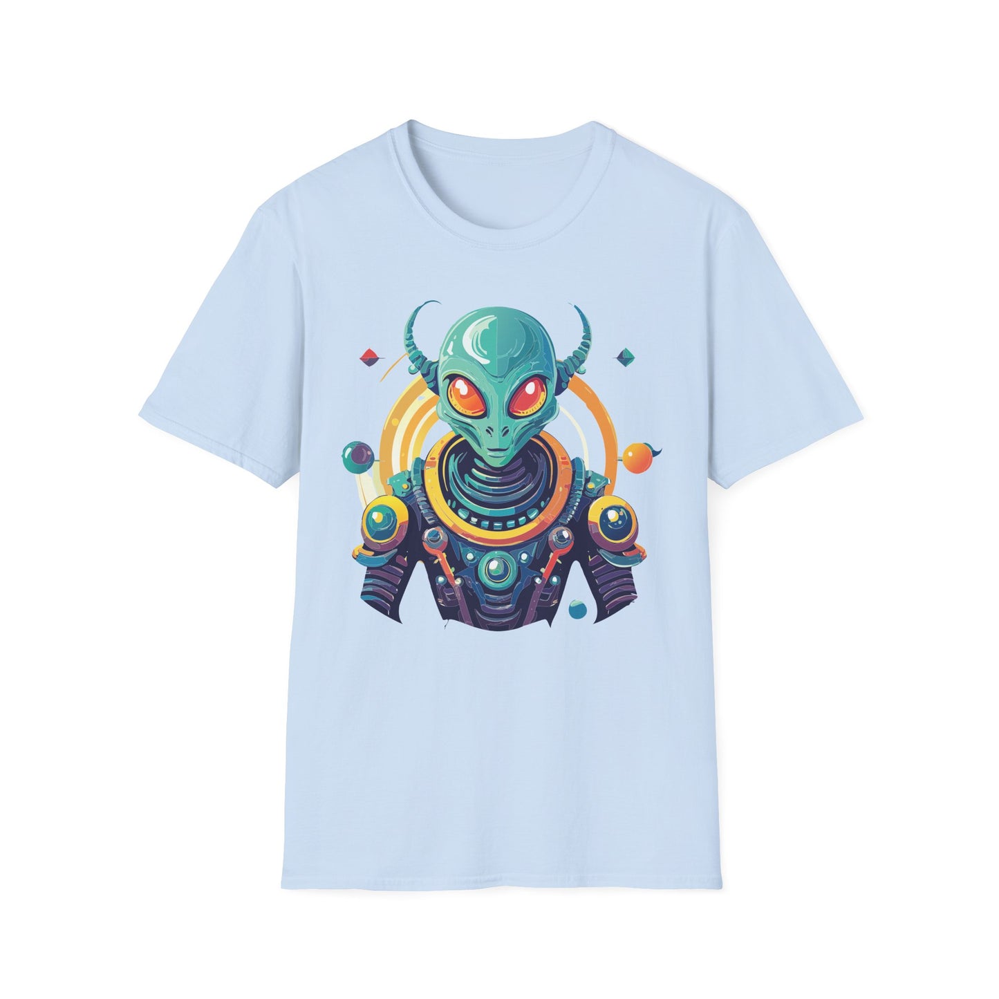 Alien Cosmos T Shirt Unisex Softstyle Cotton Tee With Alien Art Design Premium Comfort