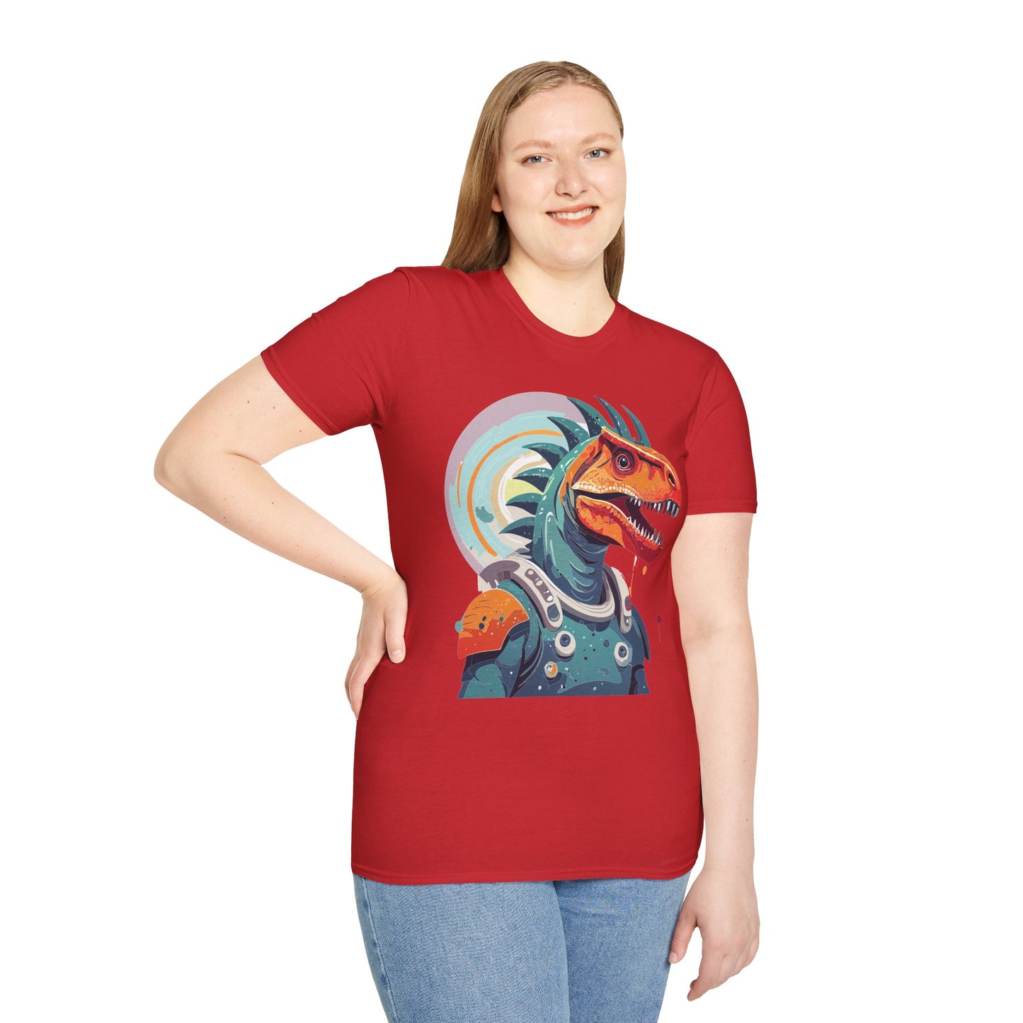 Unisex Gildan Softstyle 64000 Alien T Shirt With Cosmos Space Alien Art Graphic Tee